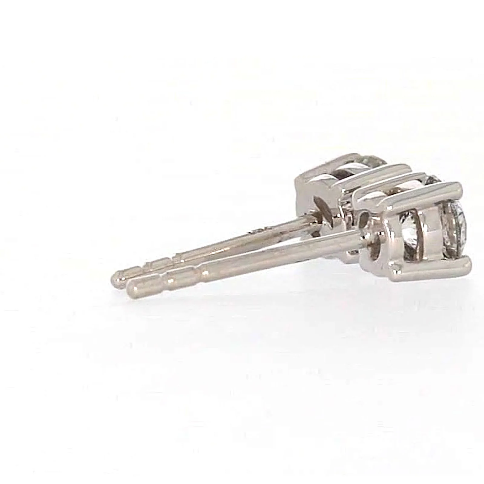 Solitaire 18ct White Gold Round Brilliant Cut with 1/2 Carat tw of Diamonds Studs - Image 50