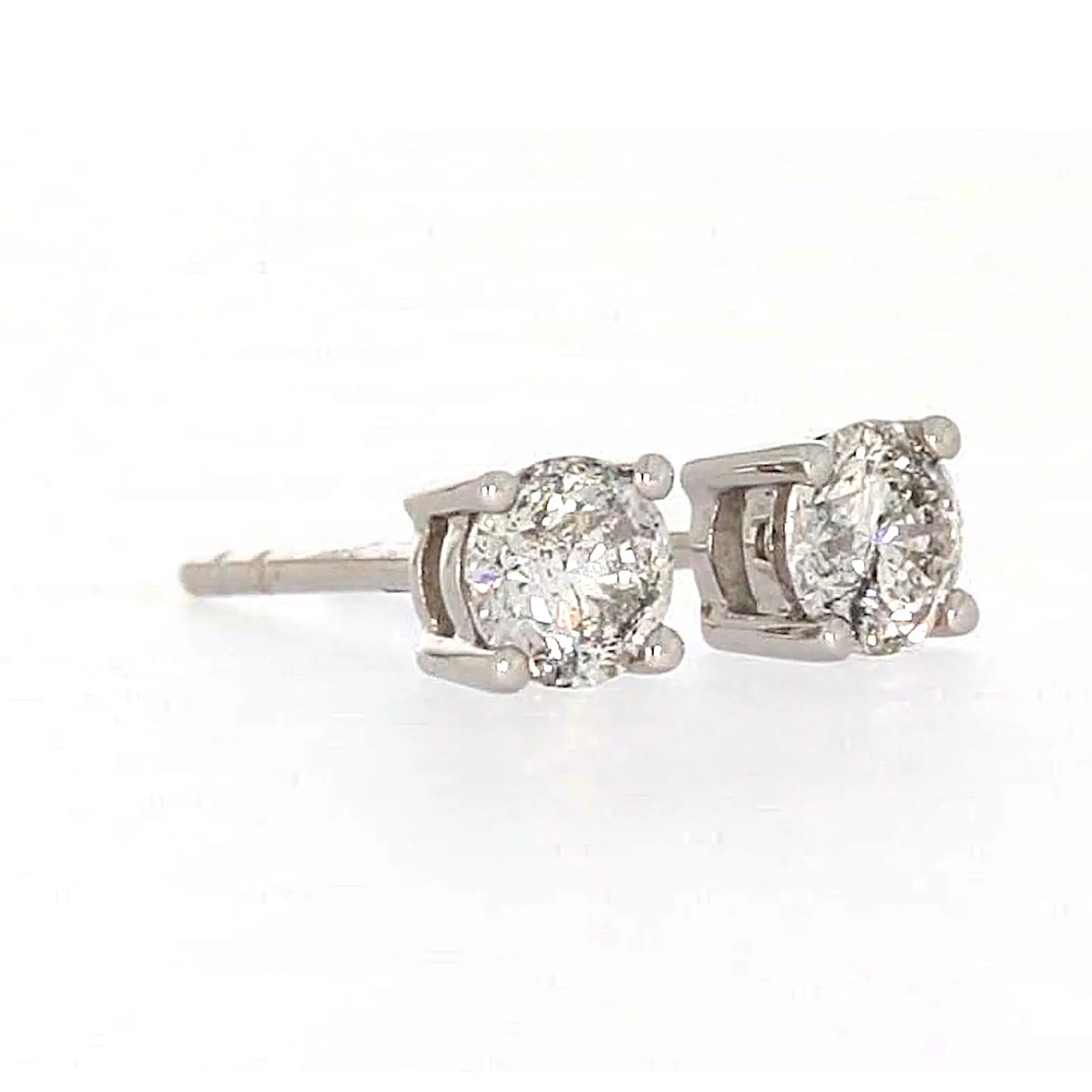 Solitaire 18ct White Gold Round Brilliant Cut with 1/2 Carat tw of Diamonds Studs - Image 67