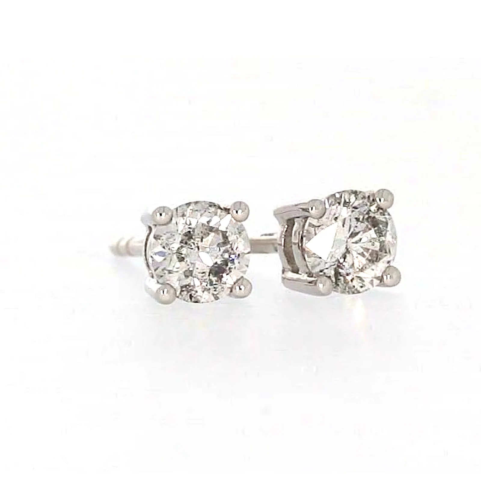 Solitaire 18ct White Gold Round Brilliant Cut with 1/2 Carat tw of Diamonds Studs - Image 70