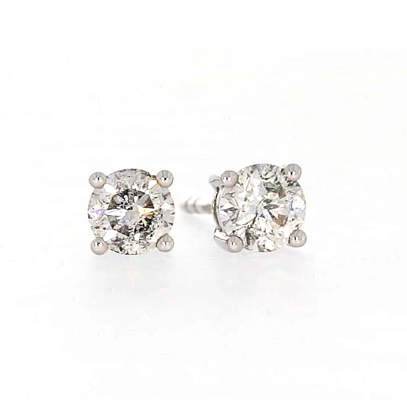 Solitaire 18ct White Gold Round Brilliant Cut with 1/2 Carat tw of Diamonds Studs - Image 73