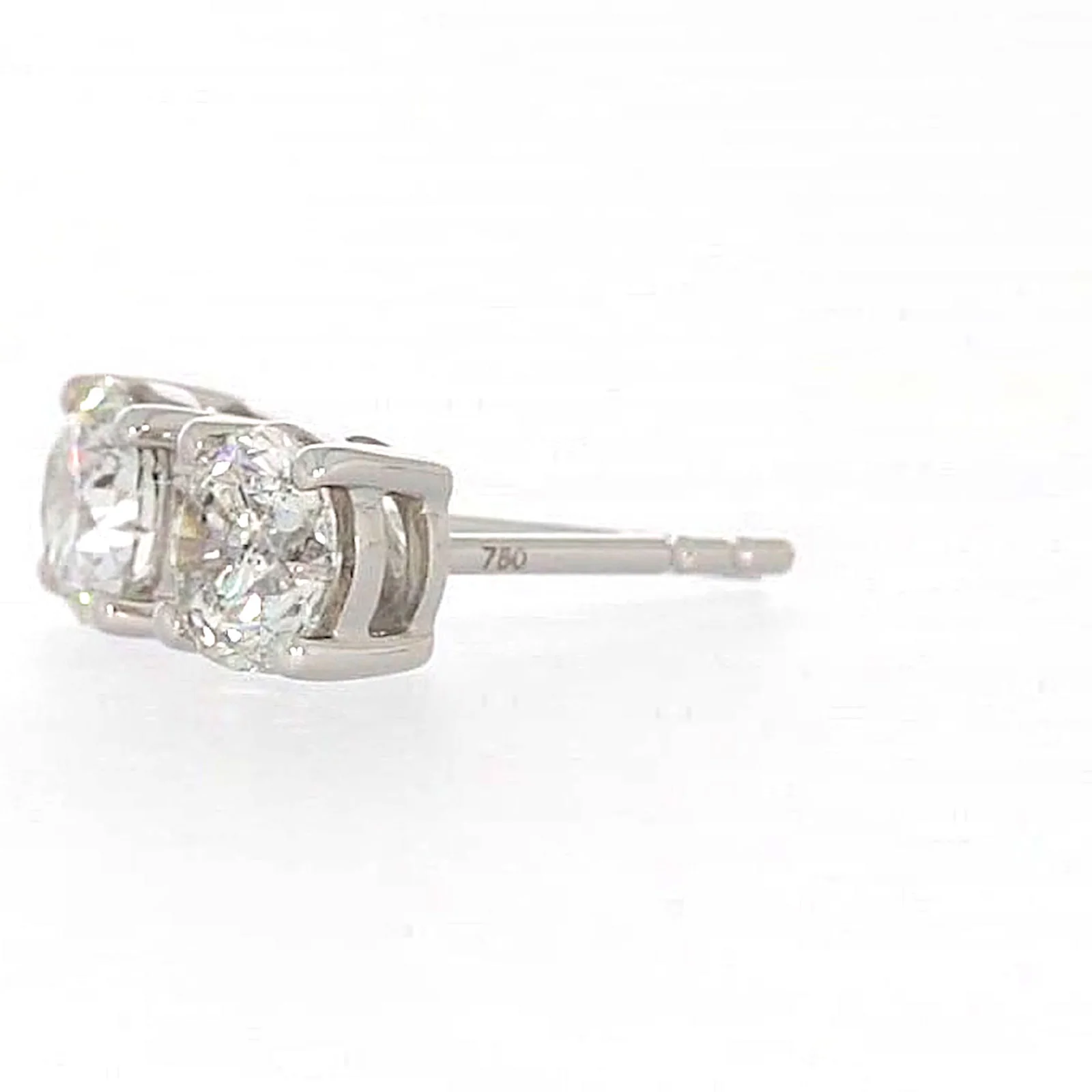 Solitaire 18ct White Gold Round Brilliant Cut with 1 CARAT tw of Diamonds Stud Earrings - Image 14