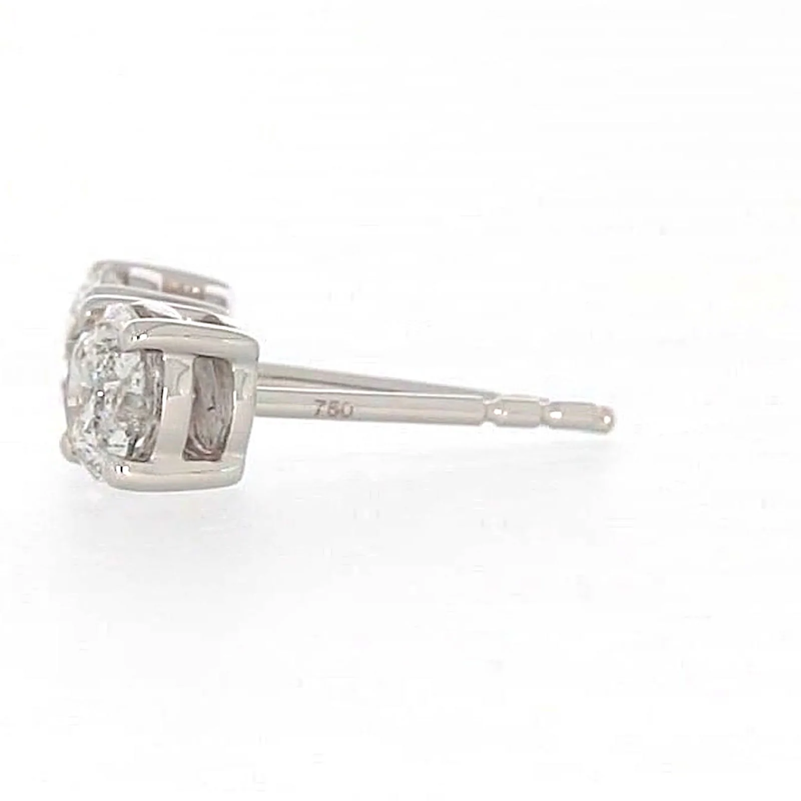 Solitaire 18ct White Gold Round Brilliant Cut with 1 CARAT tw of Diamonds Stud Earrings - Image 18