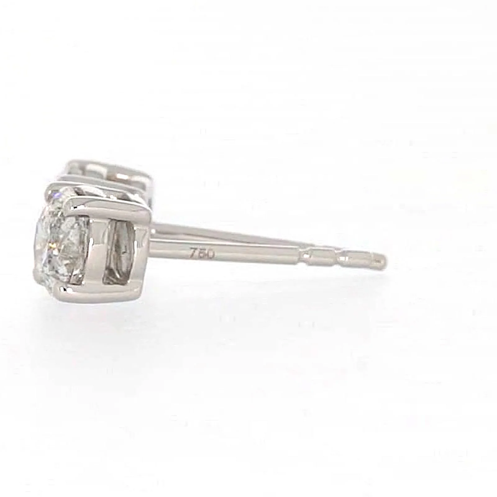 Solitaire 18ct White Gold Round Brilliant Cut with 1 CARAT tw of Diamonds Stud Earrings - Image 19