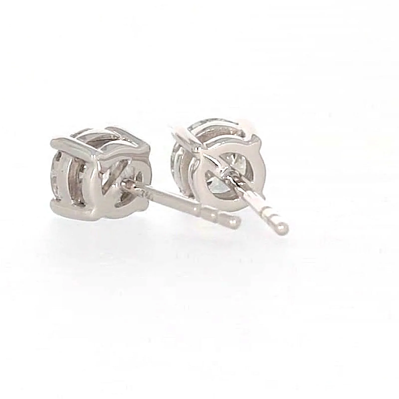 Solitaire 18ct White Gold Round Brilliant Cut with 1 CARAT tw of Diamonds Stud Earrings - Image 33
