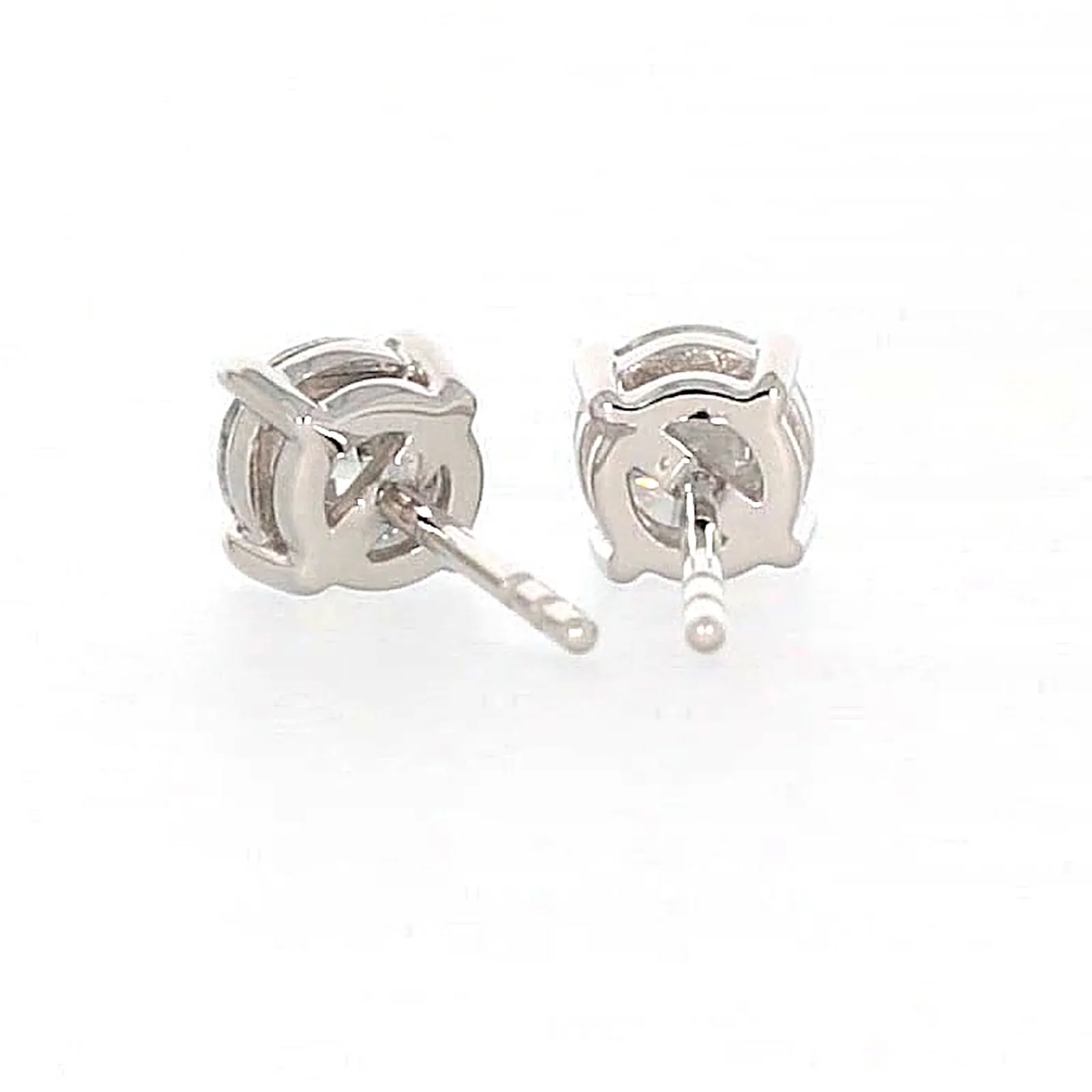 Solitaire 18ct White Gold Round Brilliant Cut with 1 CARAT tw of Diamonds Stud Earrings - Image 36