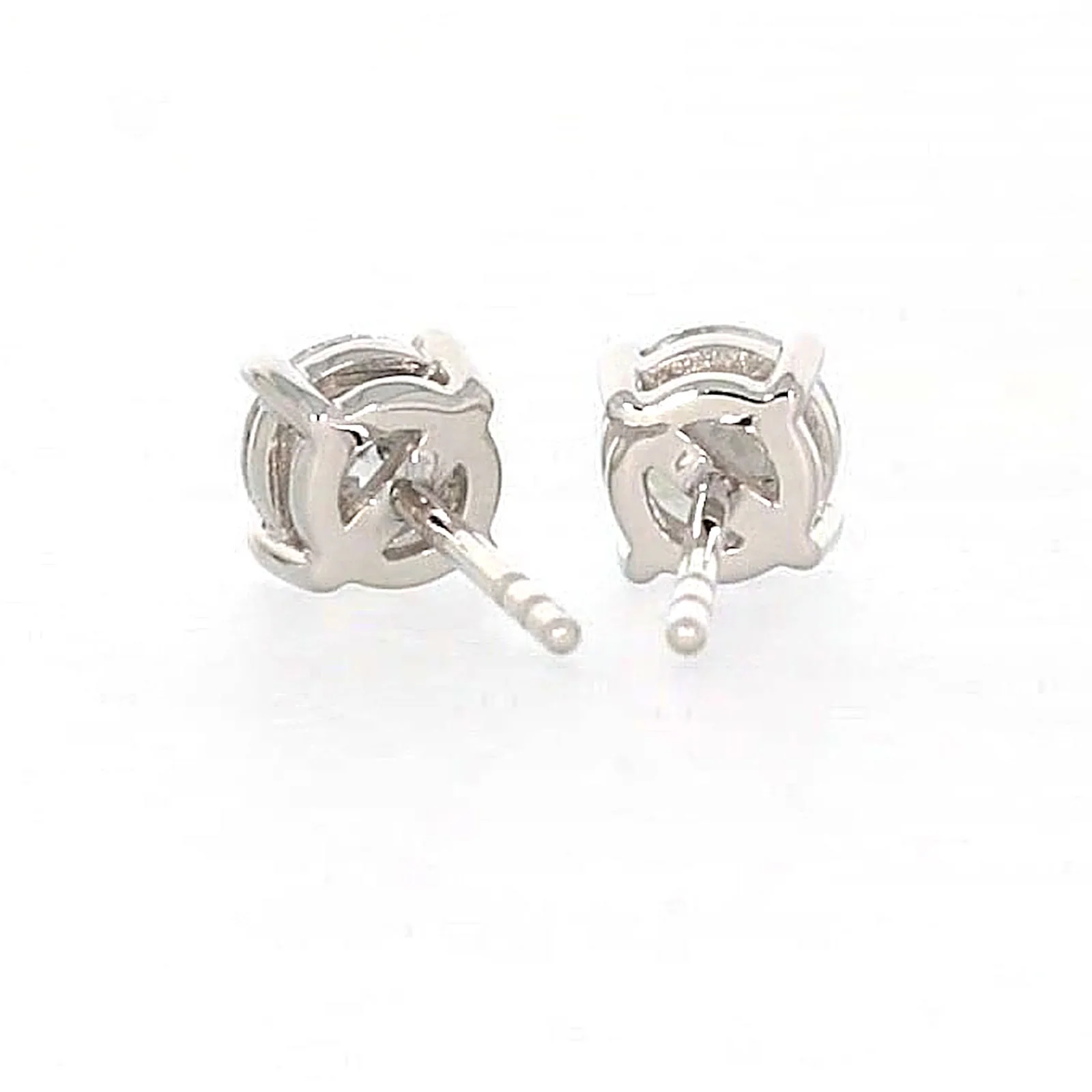 Solitaire 18ct White Gold Round Brilliant Cut with 1 CARAT tw of Diamonds Stud Earrings - Image 37
