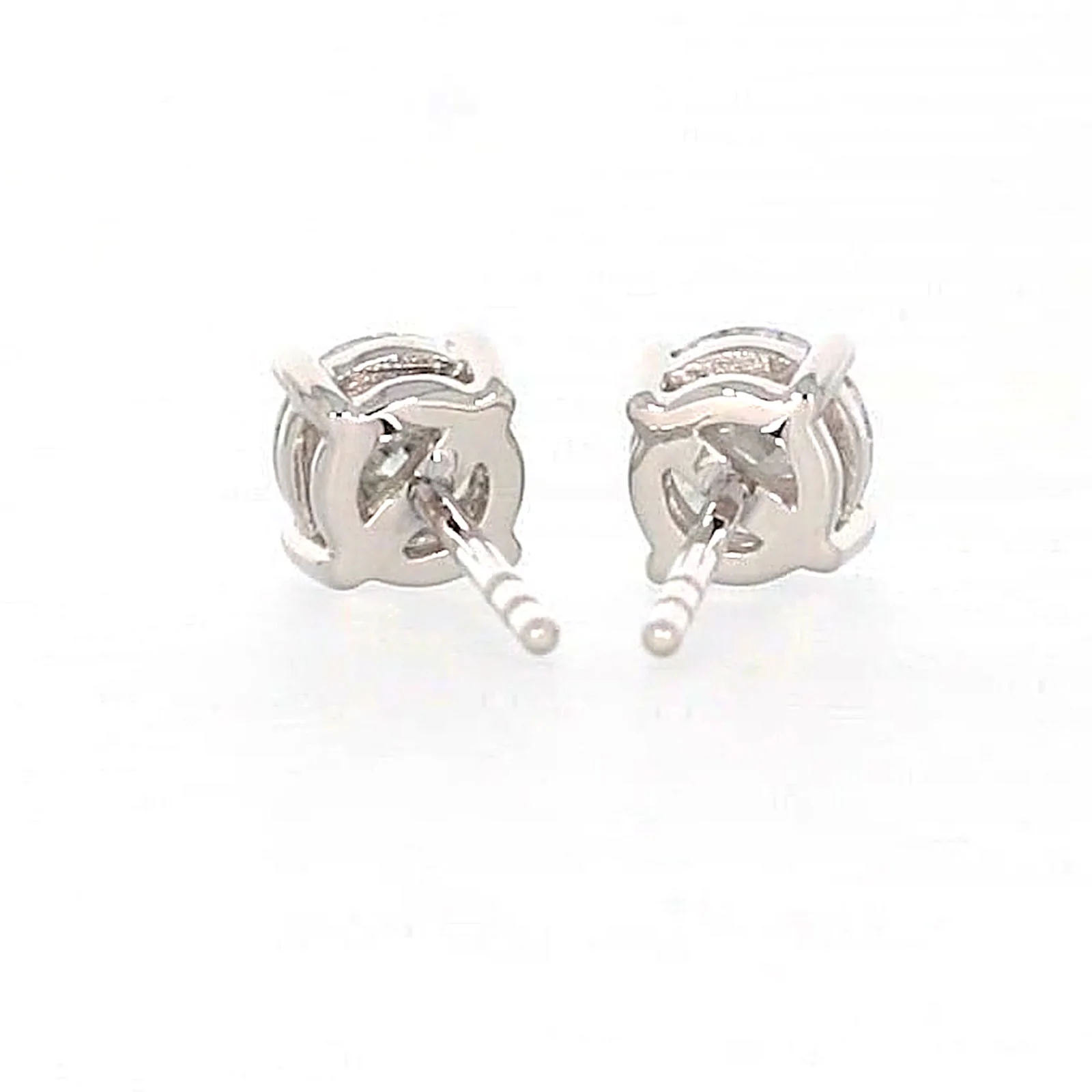 Solitaire 18ct White Gold Round Brilliant Cut with 1 CARAT tw of Diamonds Stud Earrings - Image 38