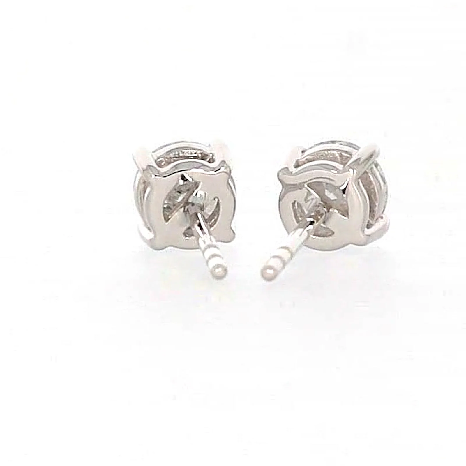Solitaire 18ct White Gold Round Brilliant Cut with 1 CARAT tw of Diamonds Stud Earrings - Image 39