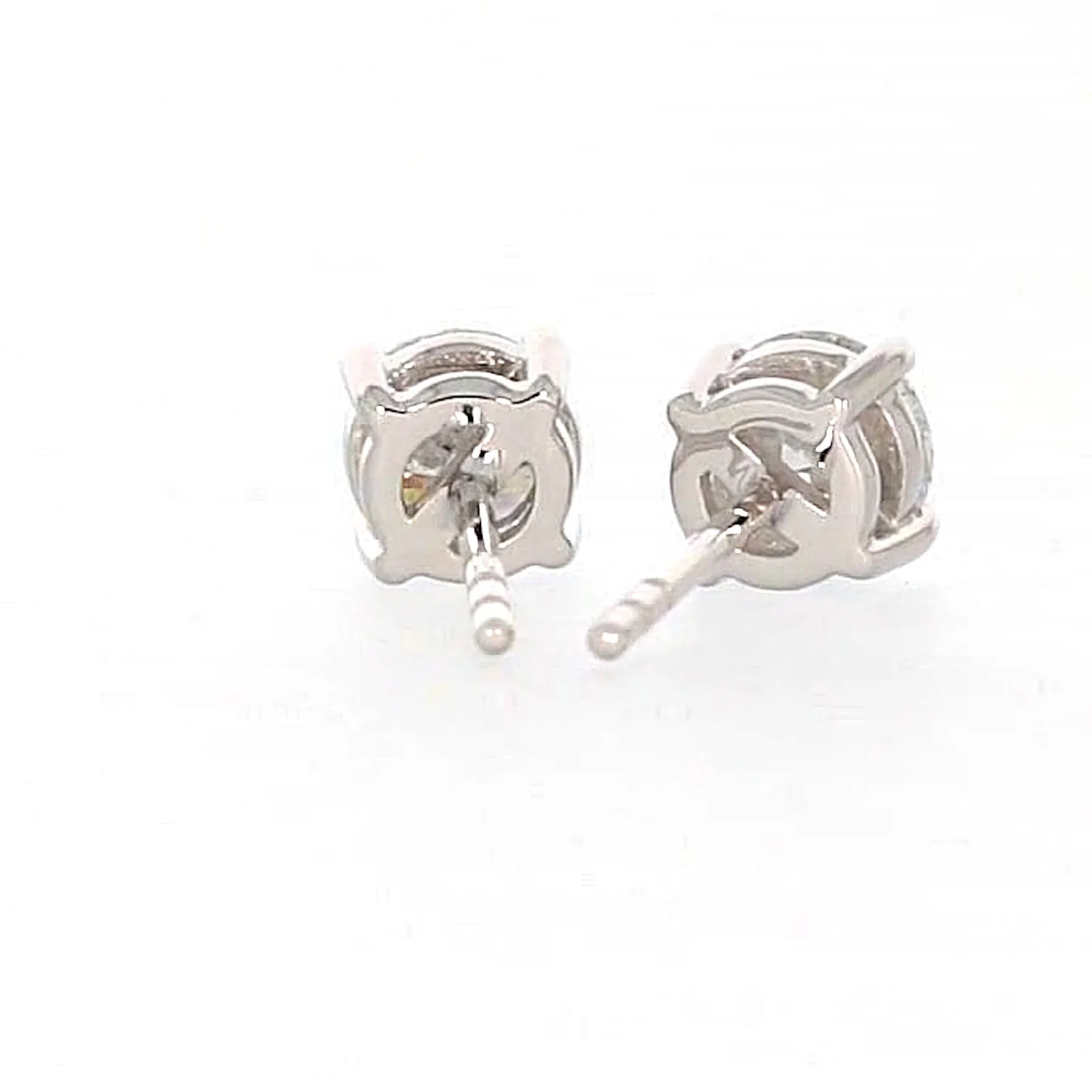 Solitaire 18ct White Gold Round Brilliant Cut with 1 CARAT tw of Diamonds Stud Earrings - Image 40
