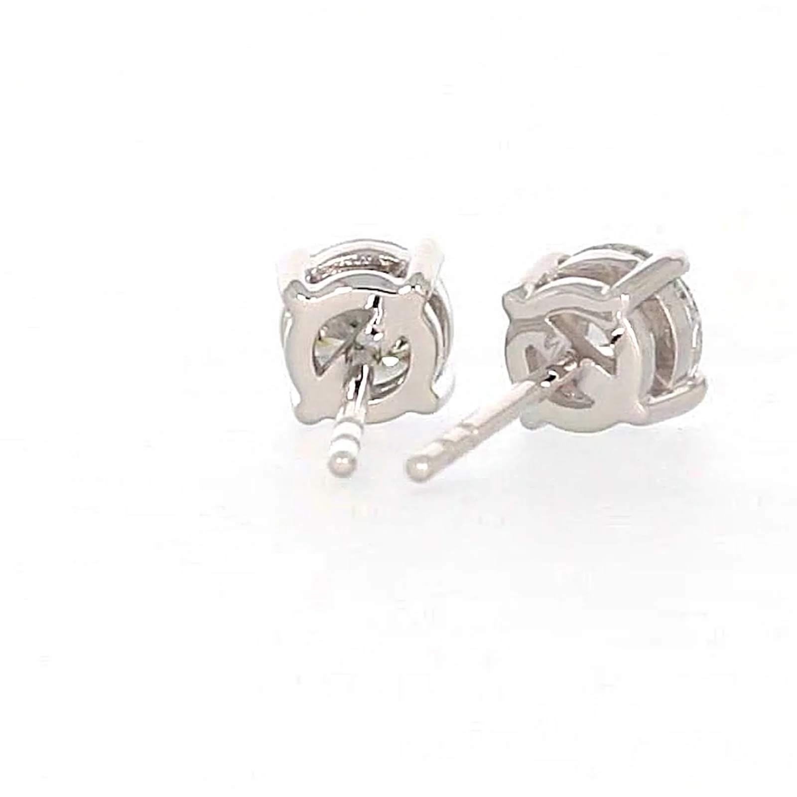 Solitaire 18ct White Gold Round Brilliant Cut with 1 CARAT tw of Diamonds Stud Earrings - Image 41