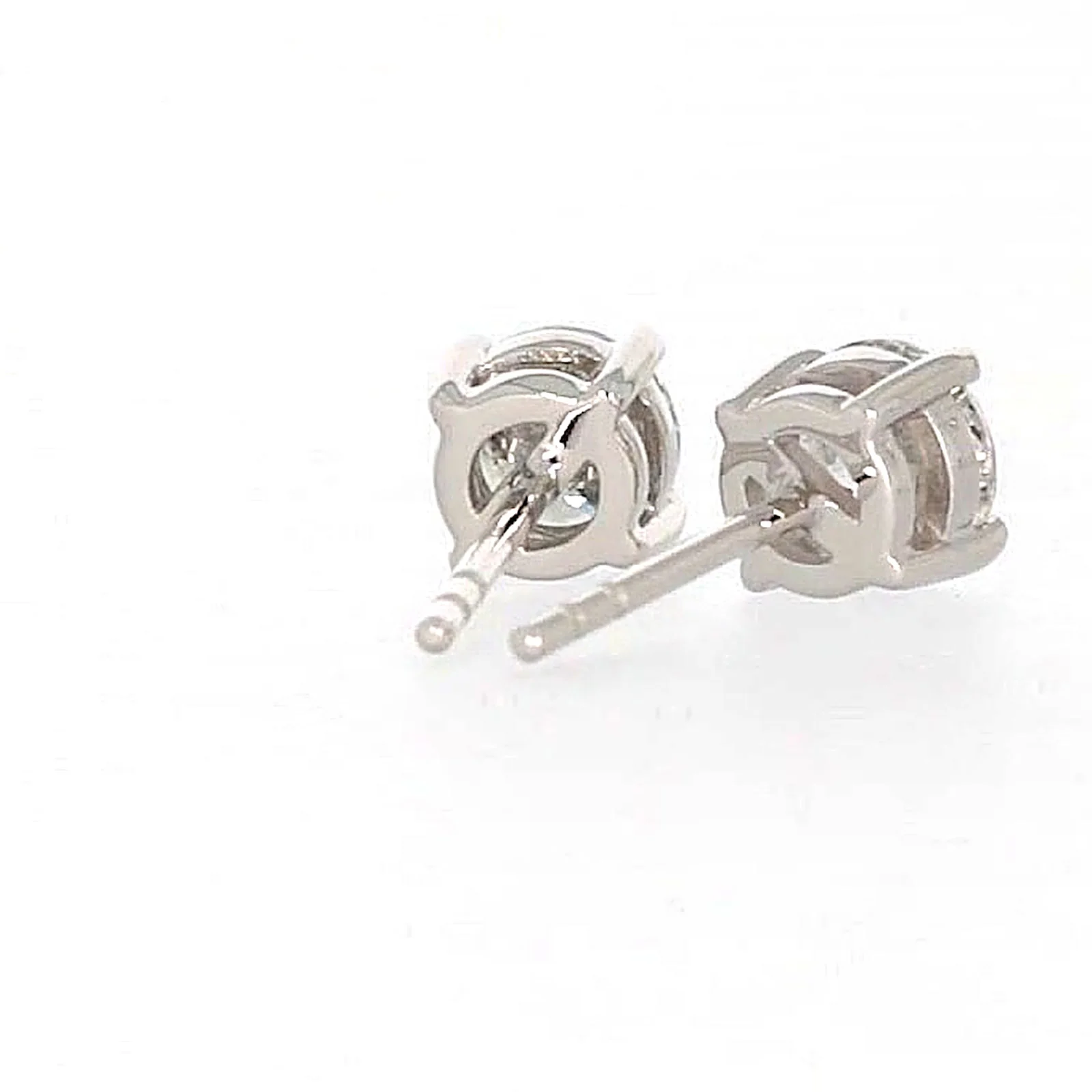 Solitaire 18ct White Gold Round Brilliant Cut with 1 CARAT tw of Diamonds Stud Earrings - Image 43