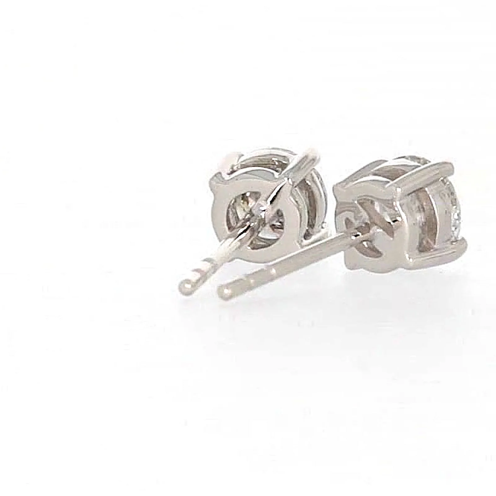 Solitaire 18ct White Gold Round Brilliant Cut with 1 CARAT tw of Diamonds Stud Earrings - Image 44