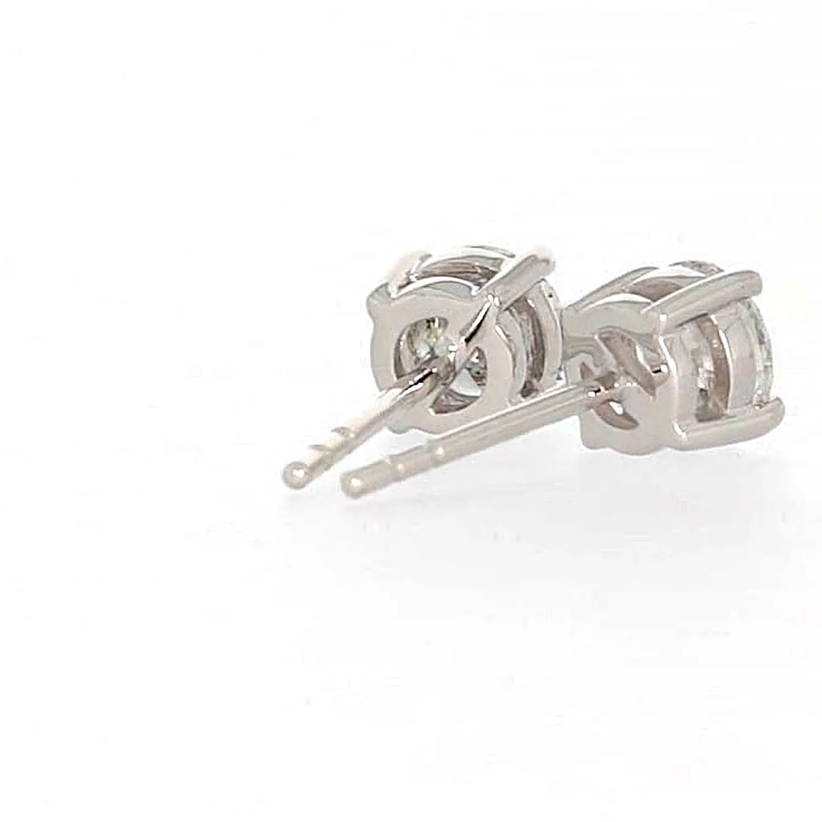 Solitaire 18ct White Gold Round Brilliant Cut with 1 CARAT tw of Diamonds Stud Earrings - Image 45