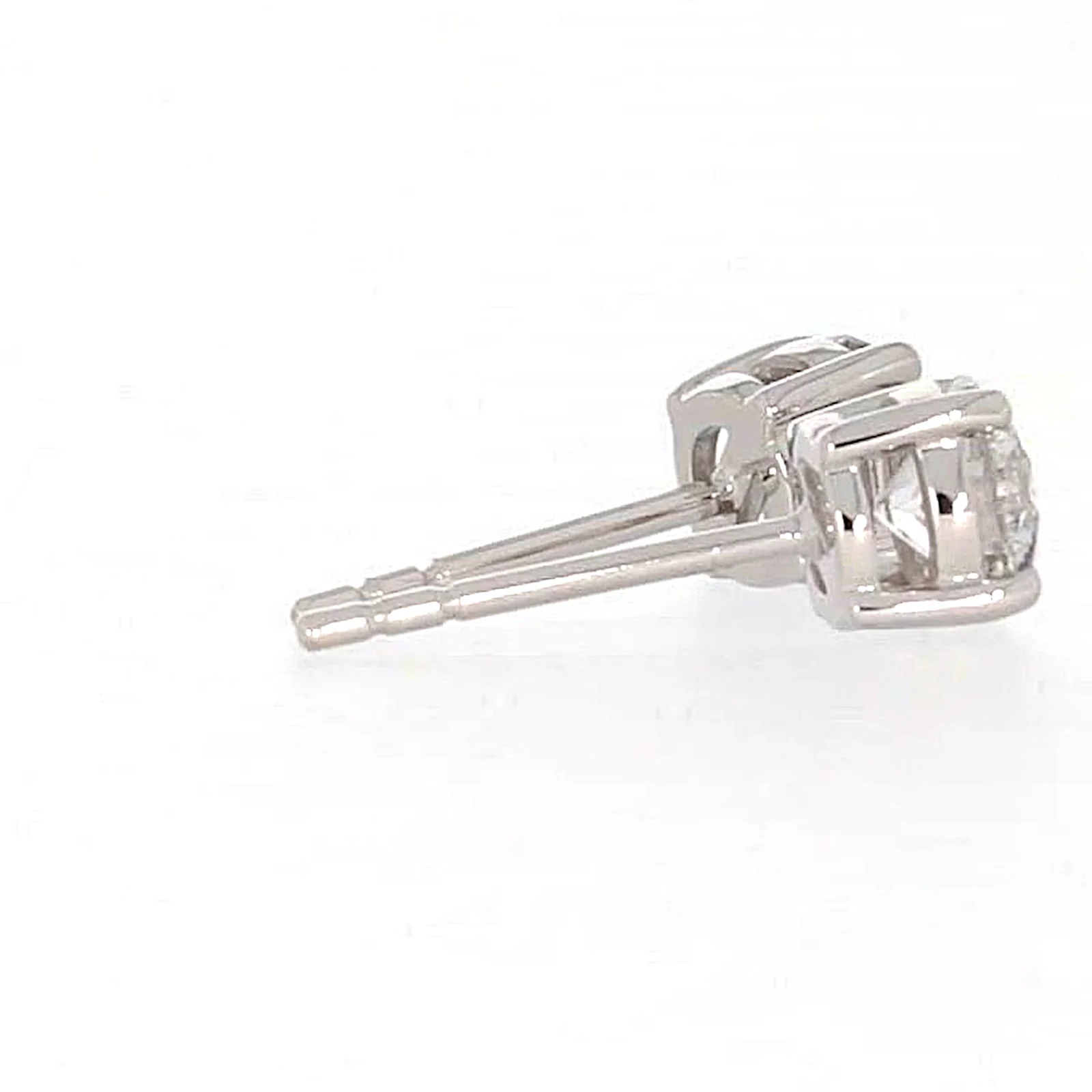 Solitaire 18ct White Gold Round Brilliant Cut with 1 CARAT tw of Diamonds Stud Earrings - Image 52