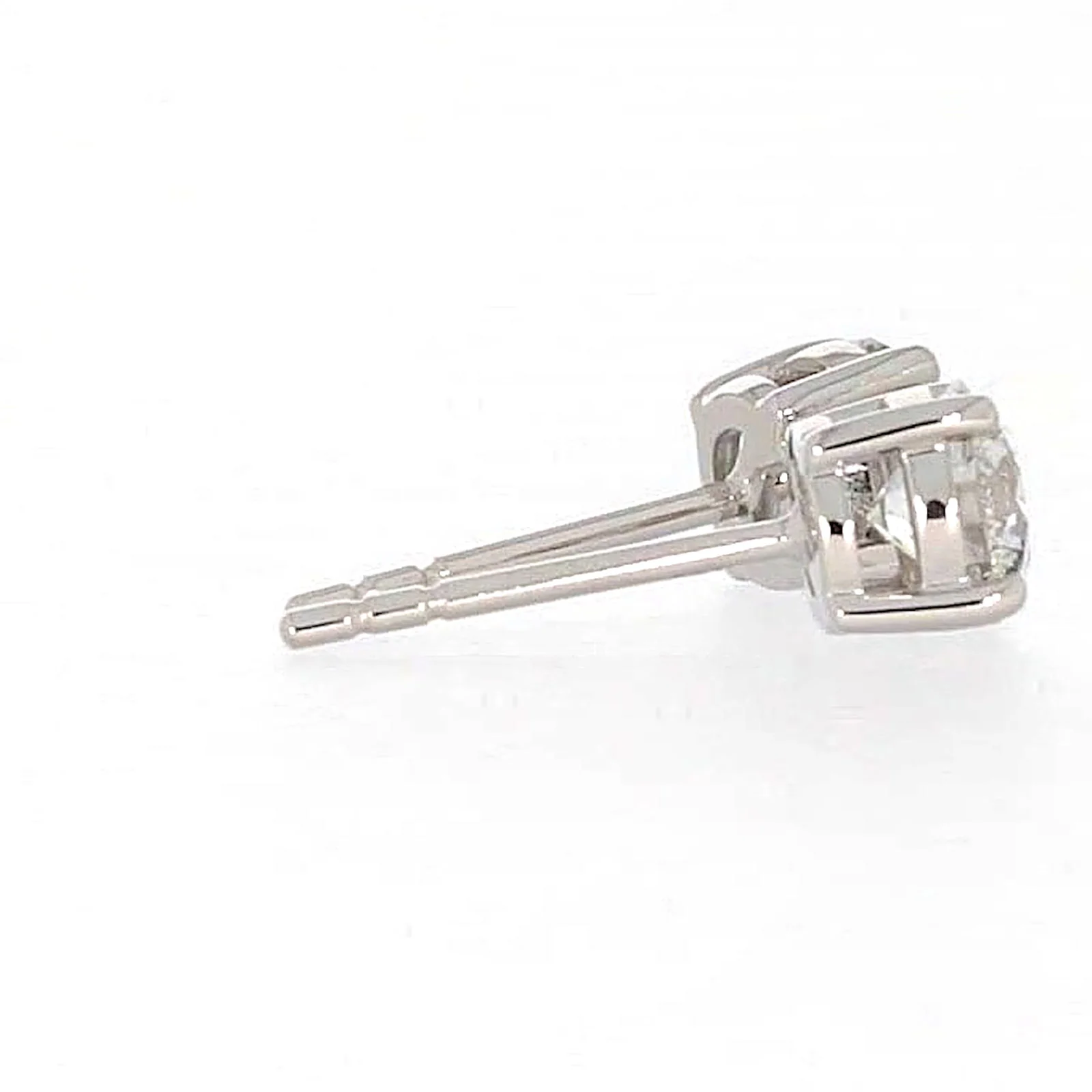Solitaire 18ct White Gold Round Brilliant Cut with 1 CARAT tw of Diamonds Stud Earrings - Image 53