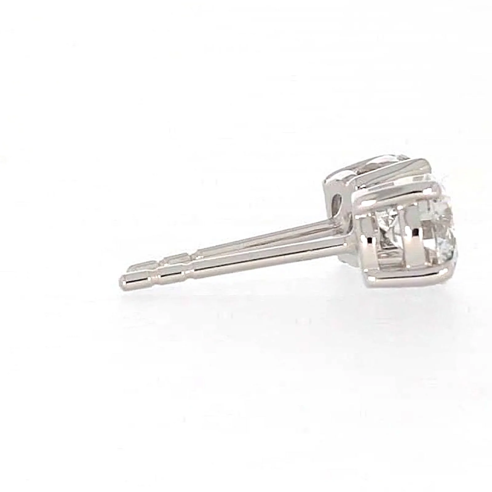 Solitaire 18ct White Gold Round Brilliant Cut with 1 CARAT tw of Diamonds Stud Earrings - Image 54