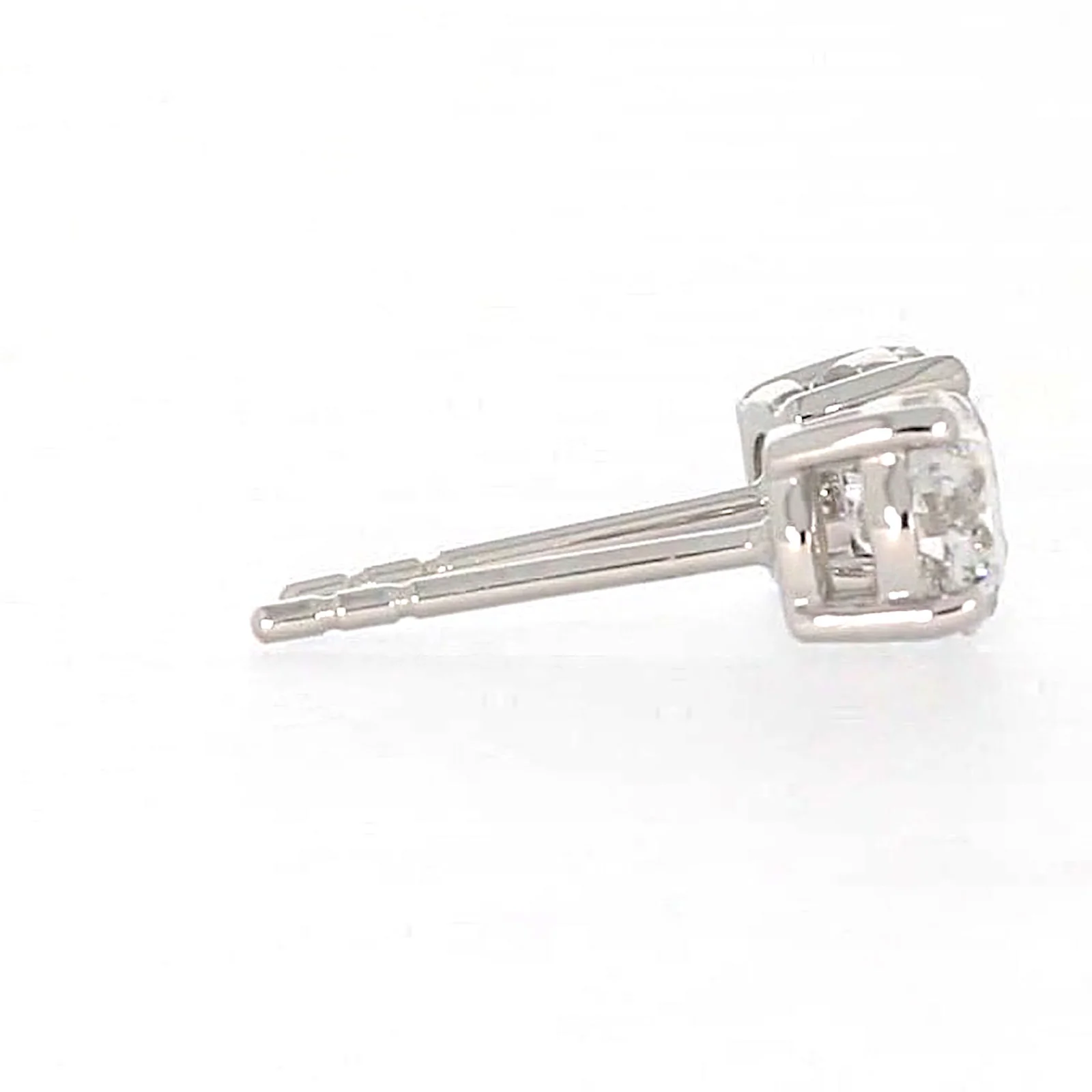 Solitaire 18ct White Gold Round Brilliant Cut with 1 CARAT tw of Diamonds Stud Earrings - Image 55