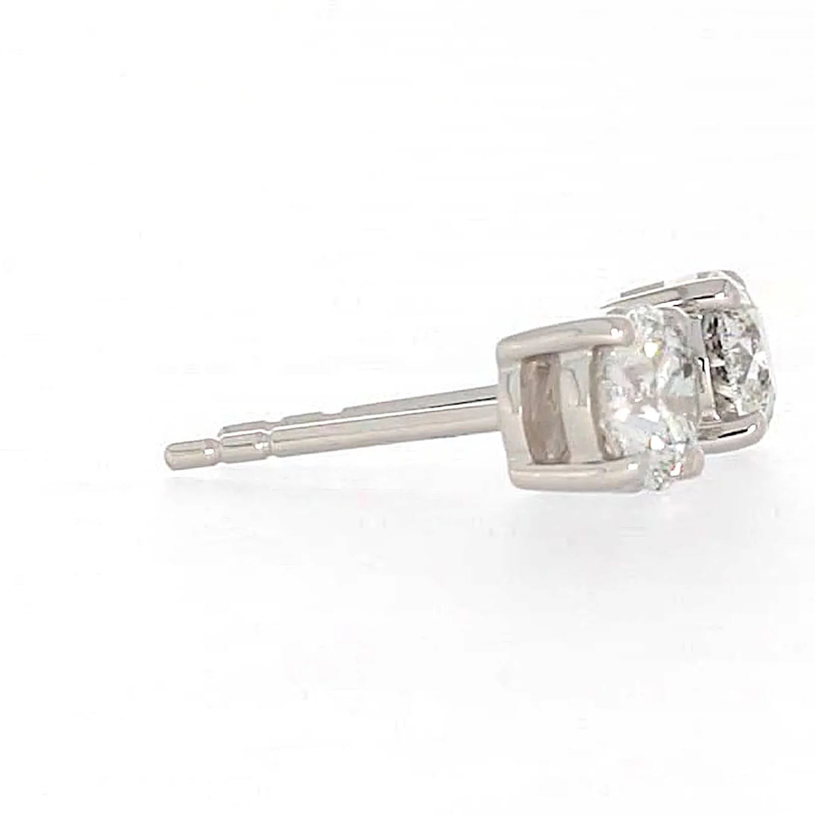 Solitaire 18ct White Gold Round Brilliant Cut with 1 CARAT tw of Diamonds Stud Earrings - Image 59