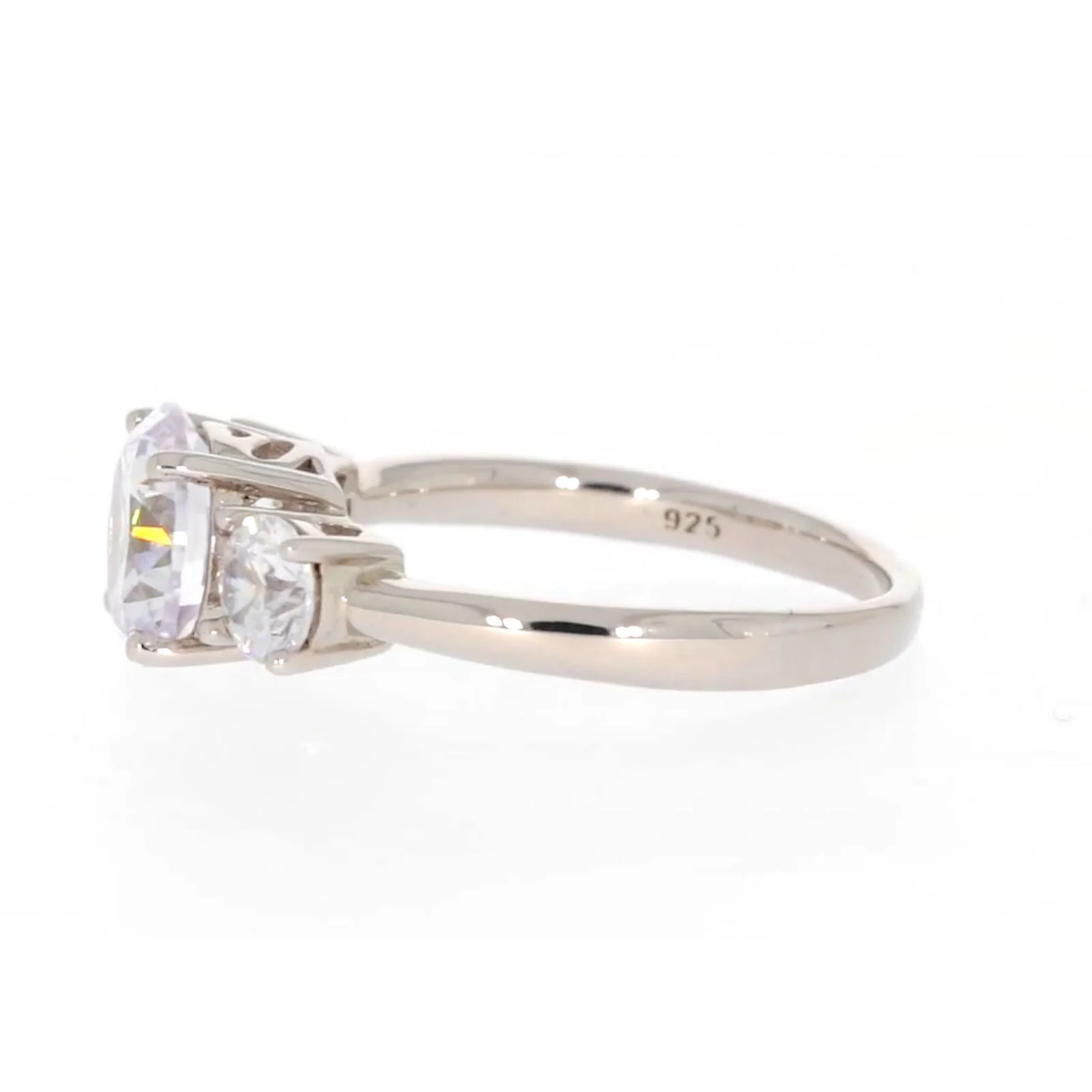Sterling Silver Cubic Zirconia Trilogy Ring - Image 18