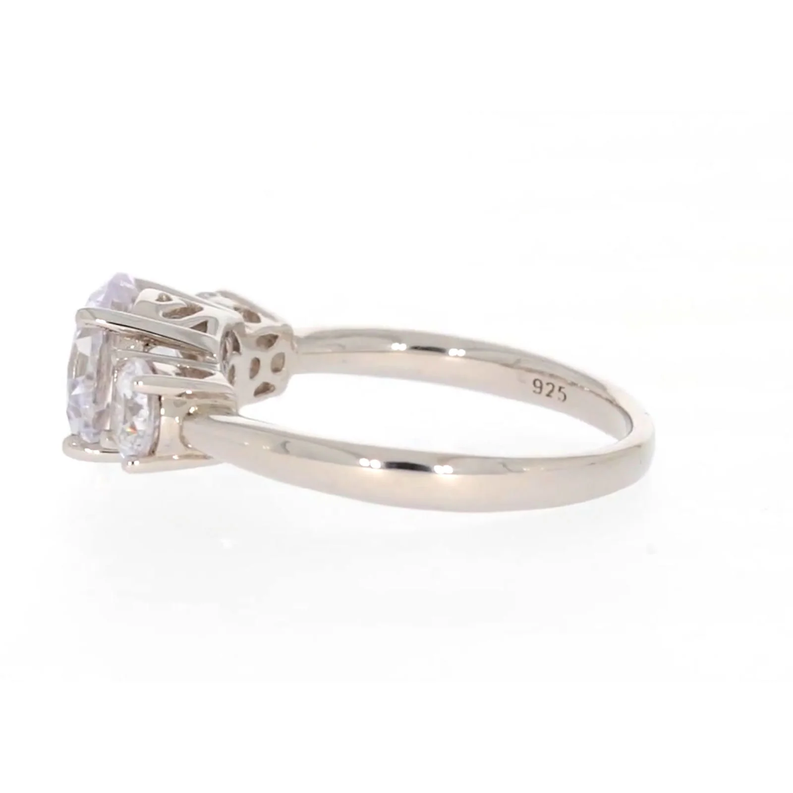 Sterling Silver Cubic Zirconia Trilogy Ring - Image 22