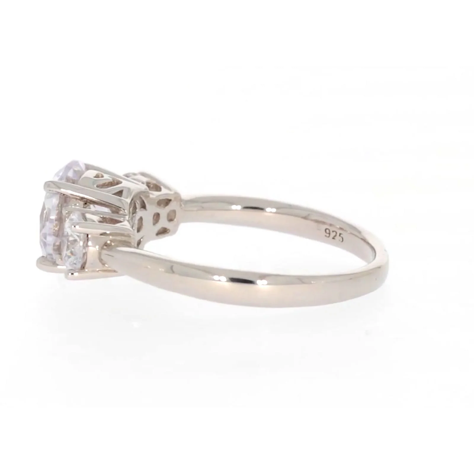 Sterling Silver Cubic Zirconia Trilogy Ring - Image 23