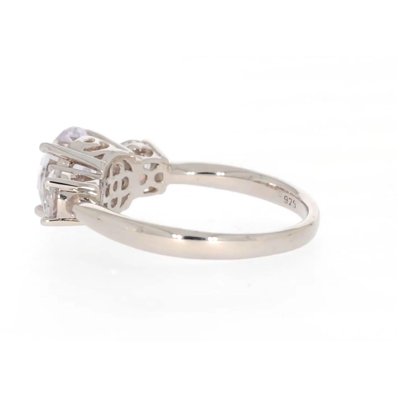 Sterling Silver Cubic Zirconia Trilogy Ring - Image 26