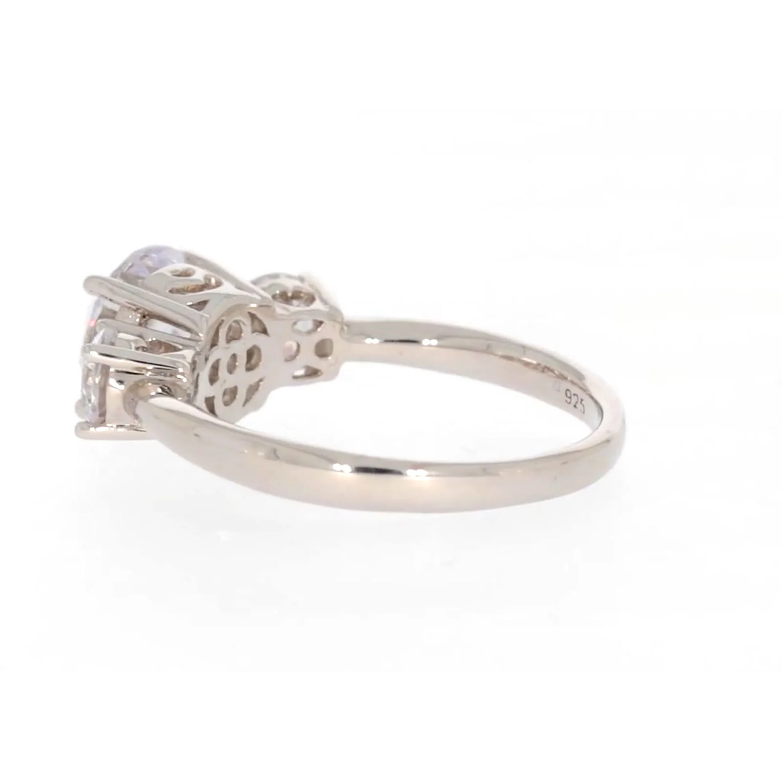 Sterling Silver Cubic Zirconia Trilogy Ring - Image 27