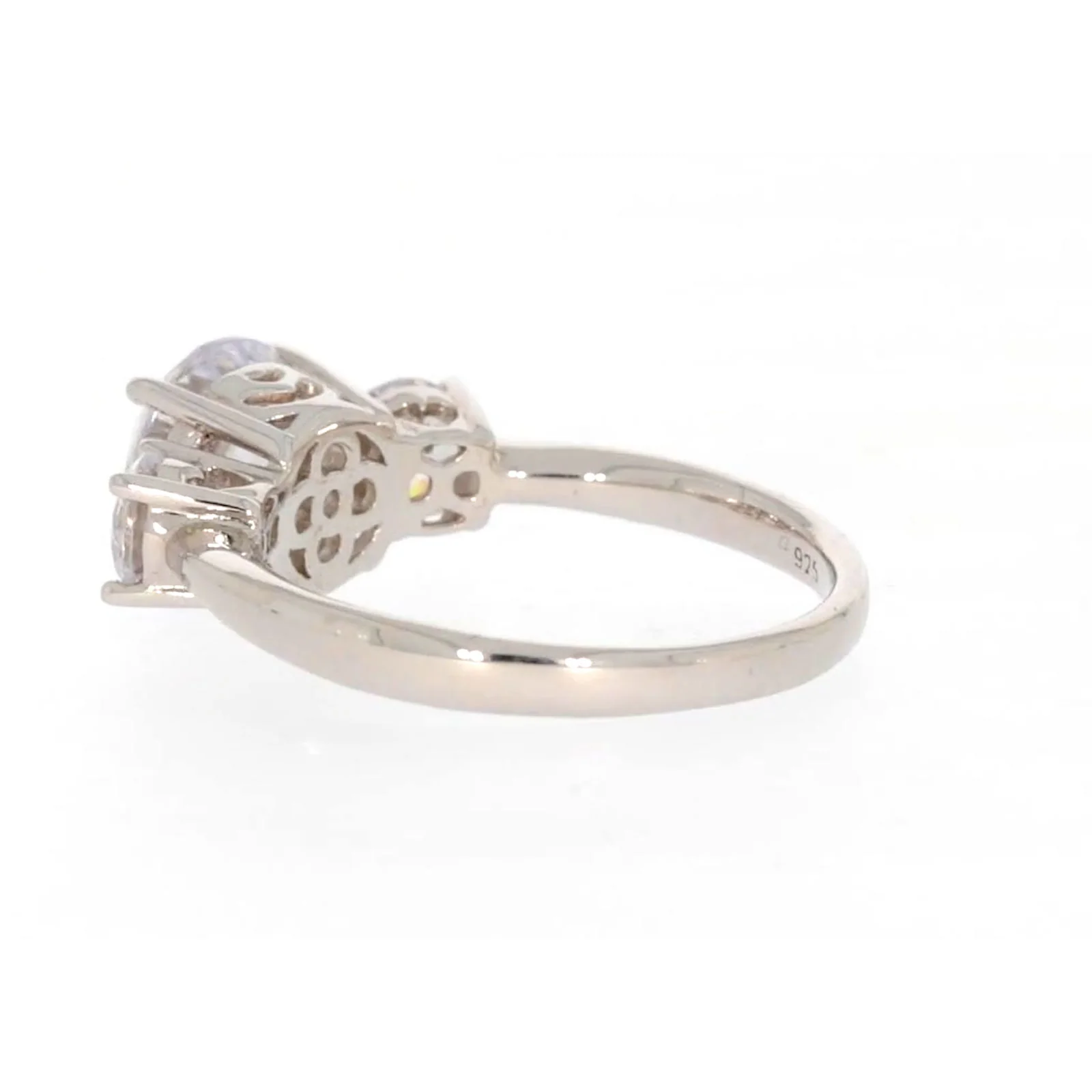 Sterling Silver Cubic Zirconia Trilogy Ring - Image 28