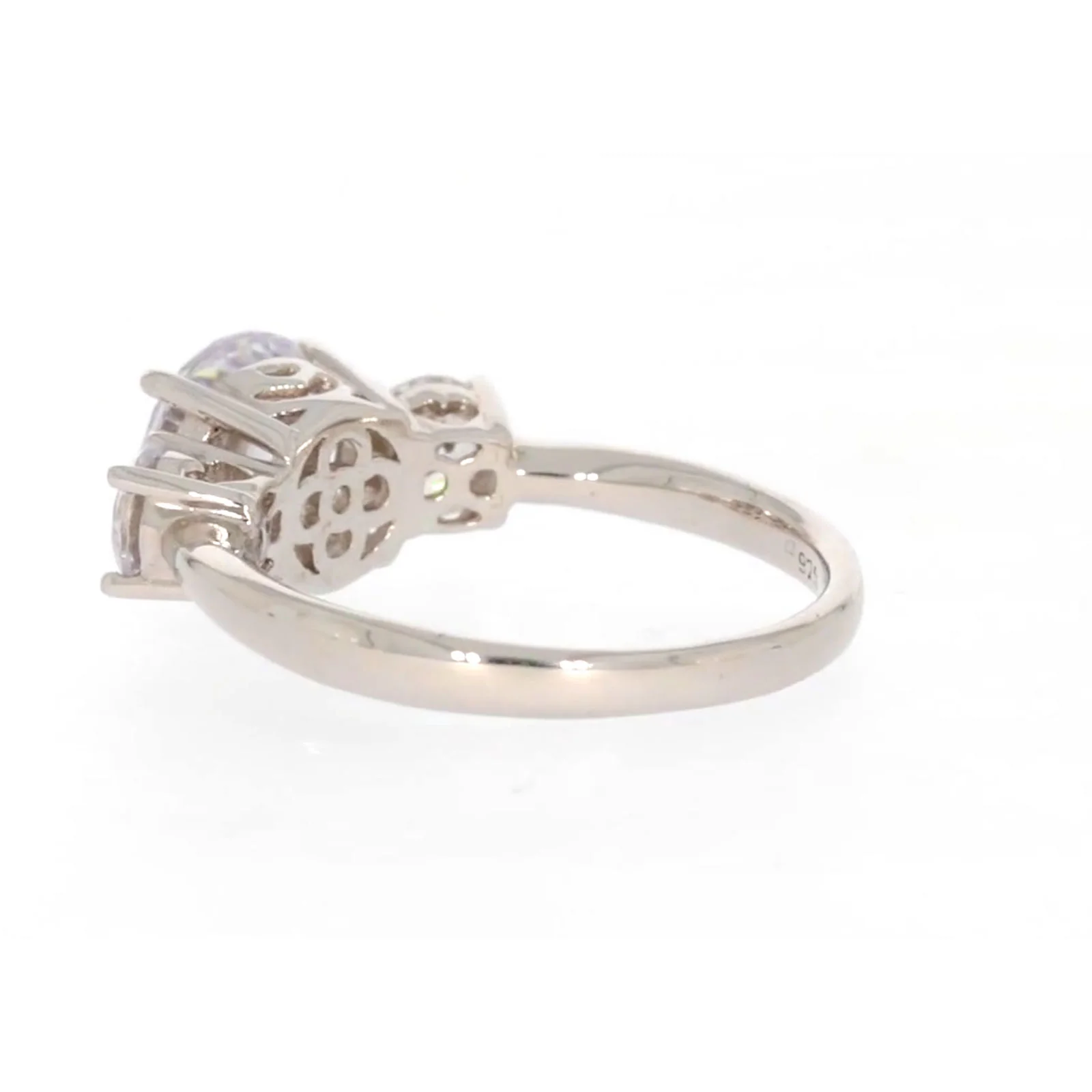 Sterling Silver Cubic Zirconia Trilogy Ring - Image 29