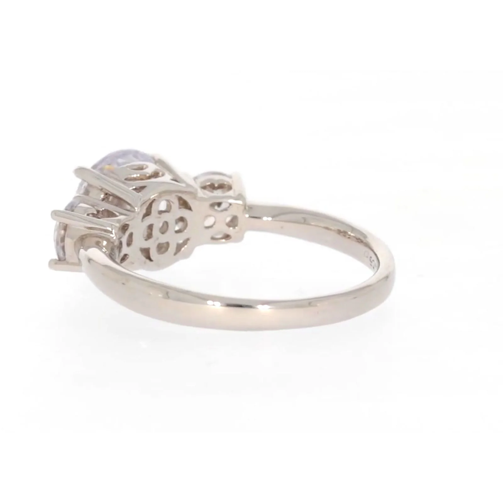 Sterling Silver Cubic Zirconia Trilogy Ring - Image 30