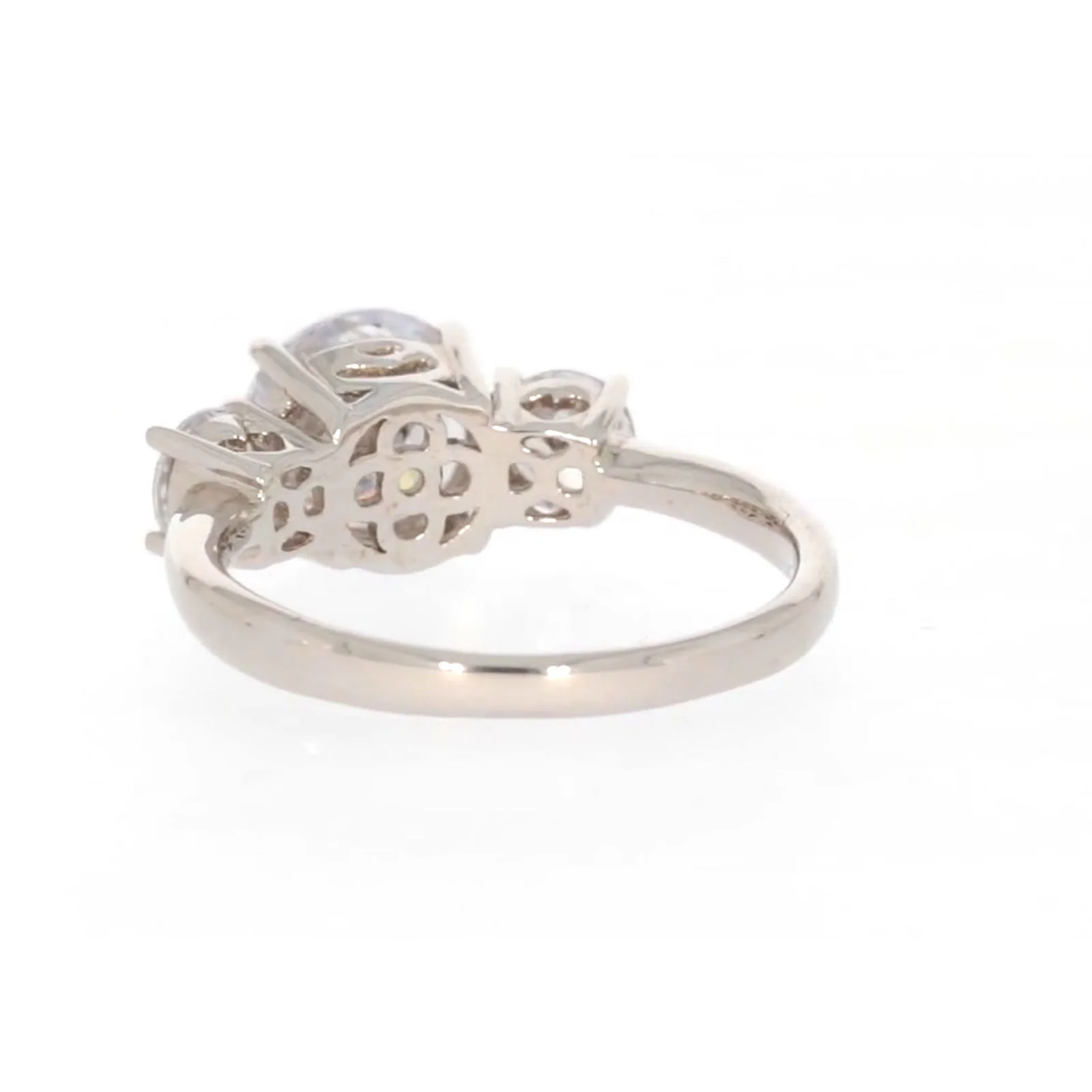 Sterling Silver Cubic Zirconia Trilogy Ring - Image 34