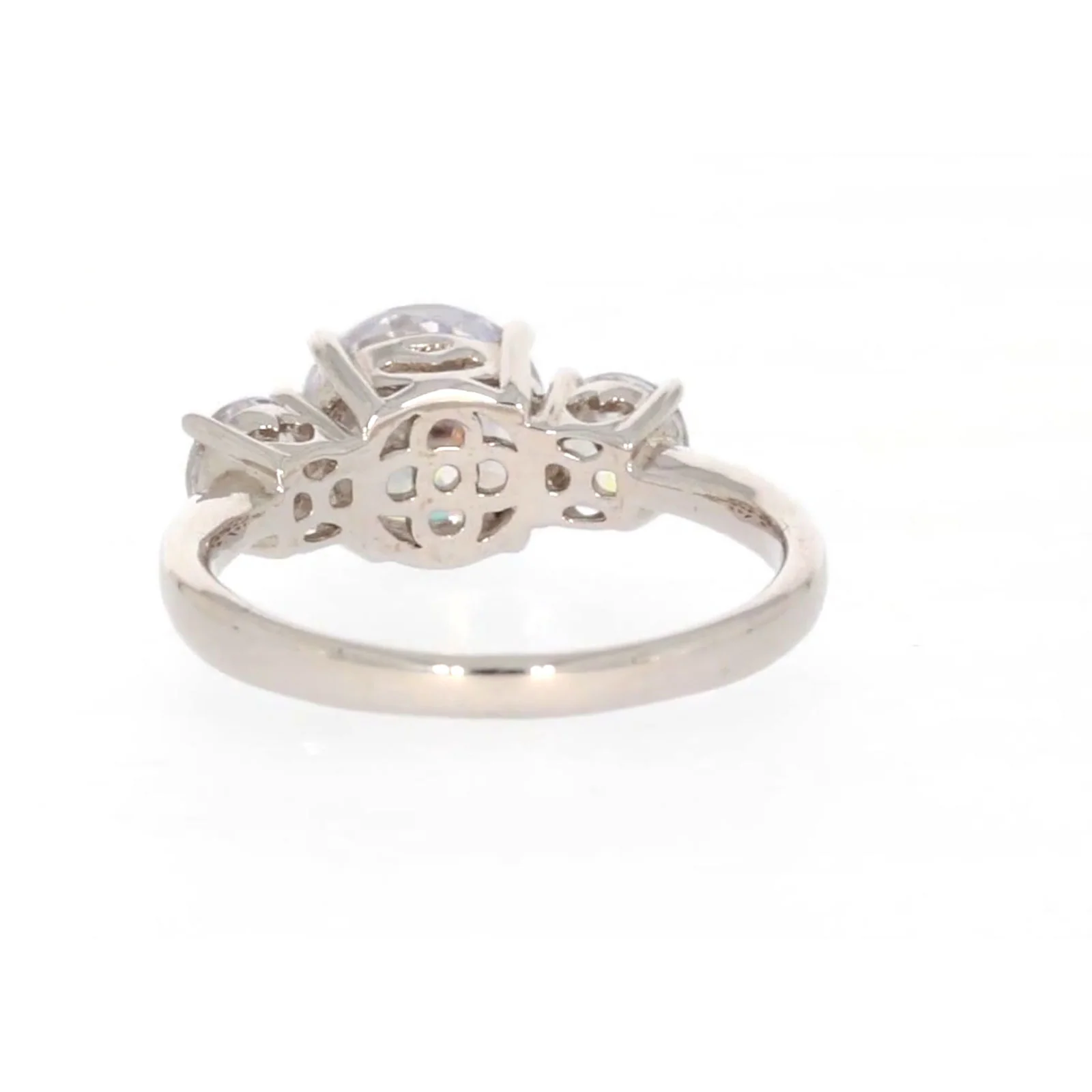Sterling Silver Cubic Zirconia Trilogy Ring - Image 36