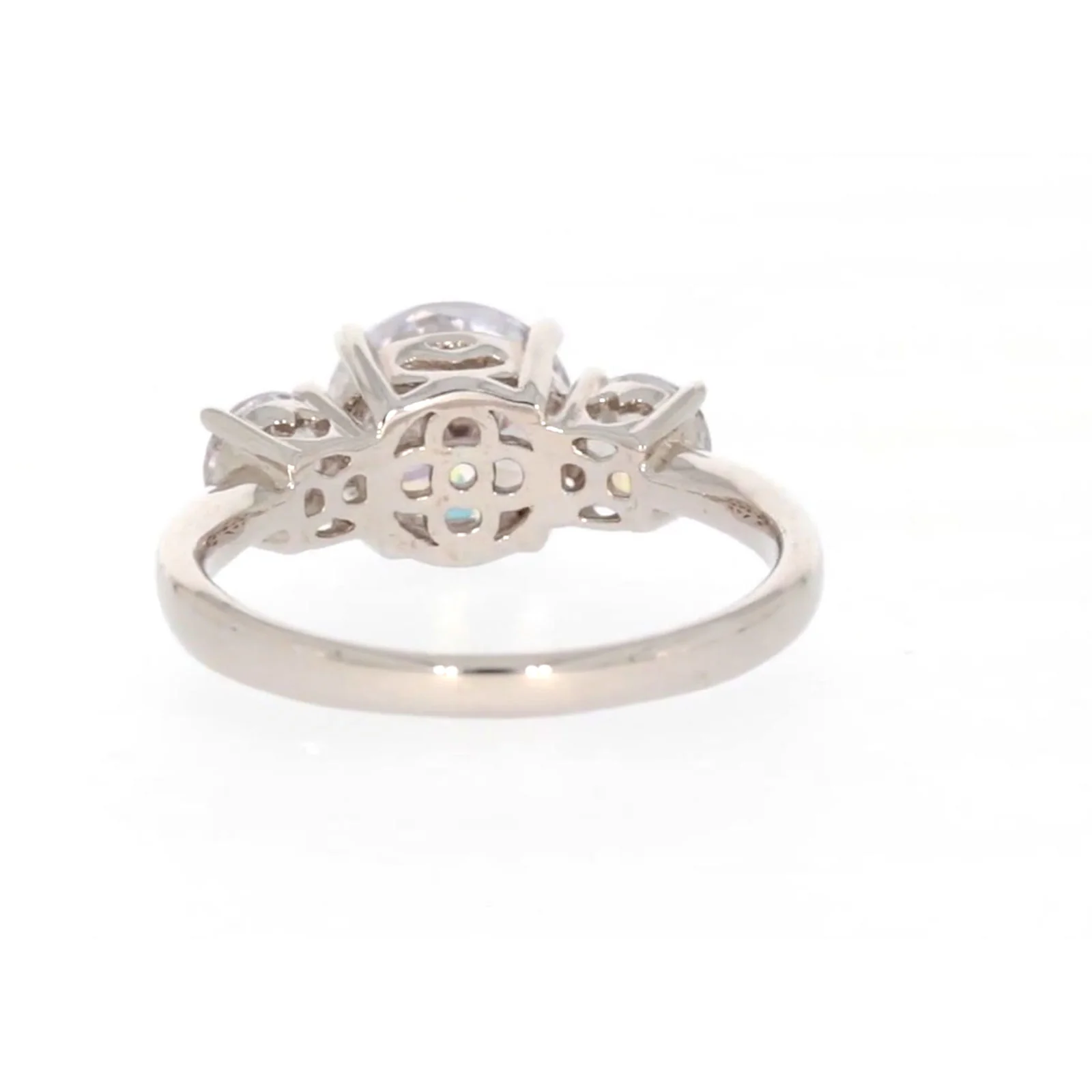 Sterling Silver Cubic Zirconia Trilogy Ring - Image 37