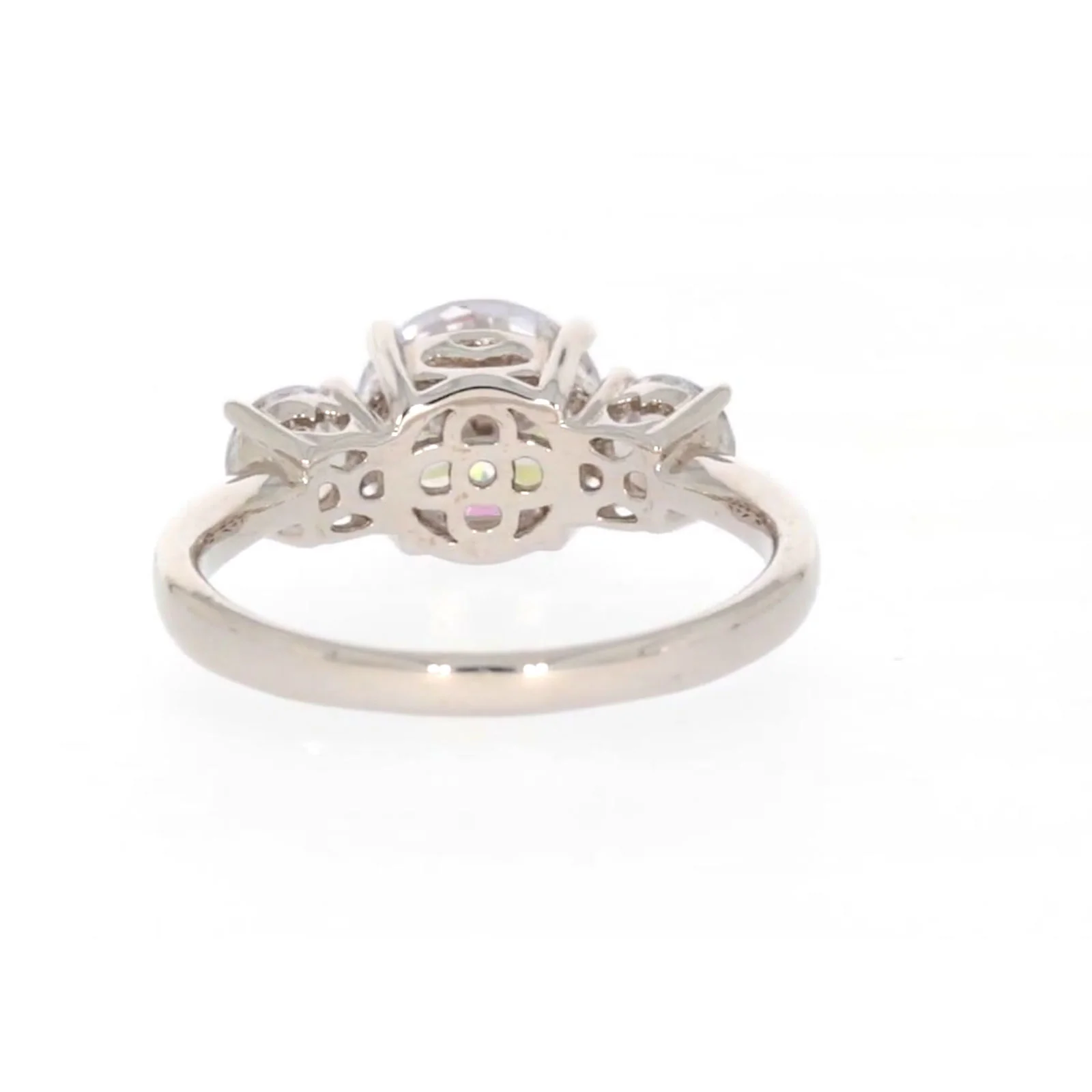 Sterling Silver Cubic Zirconia Trilogy Ring - Image 38