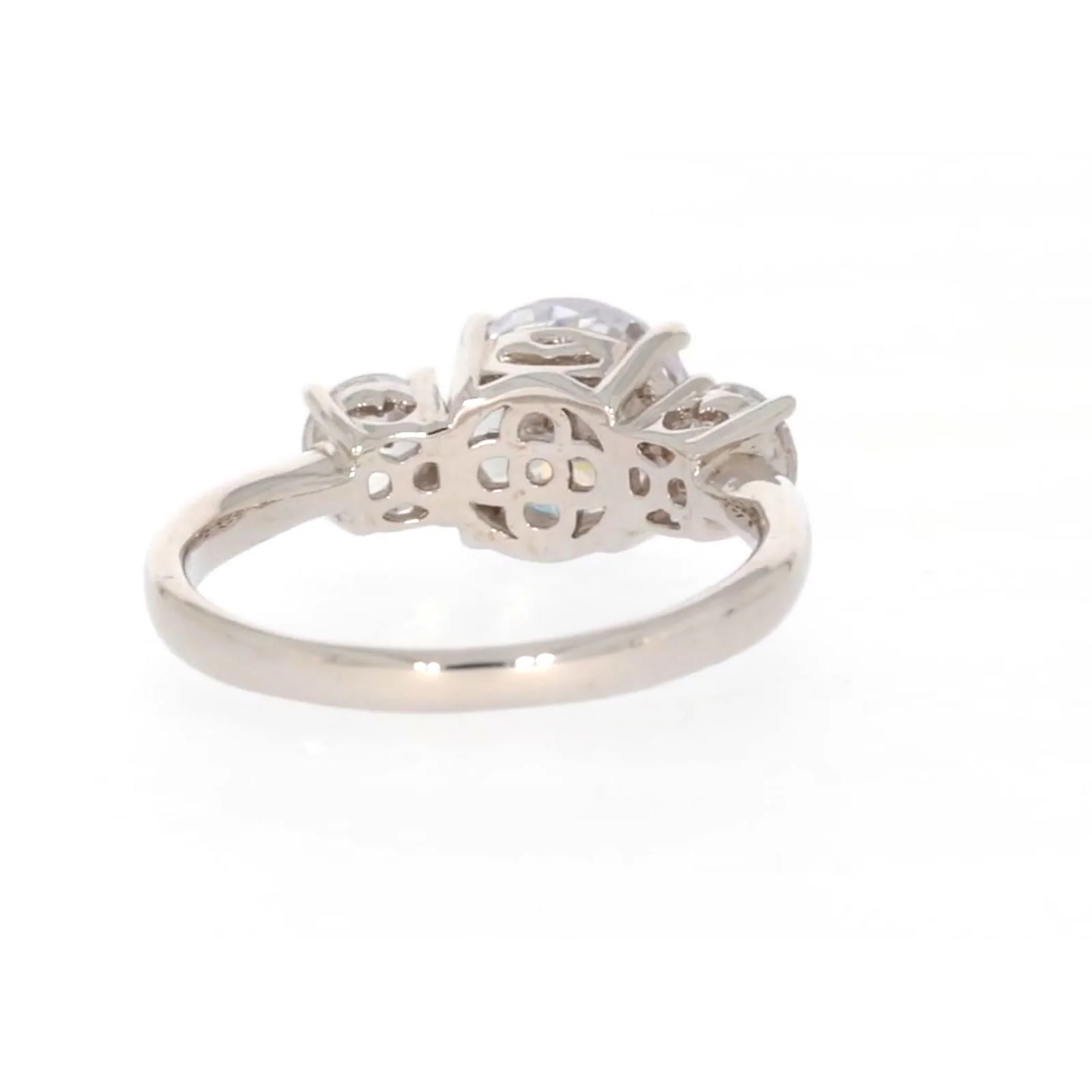Sterling Silver Cubic Zirconia Trilogy Ring - Image 41