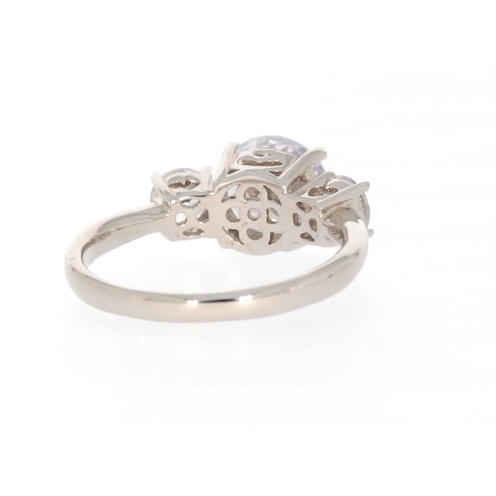 Sterling Silver Cubic Zirconia Trilogy Ring - Image 42