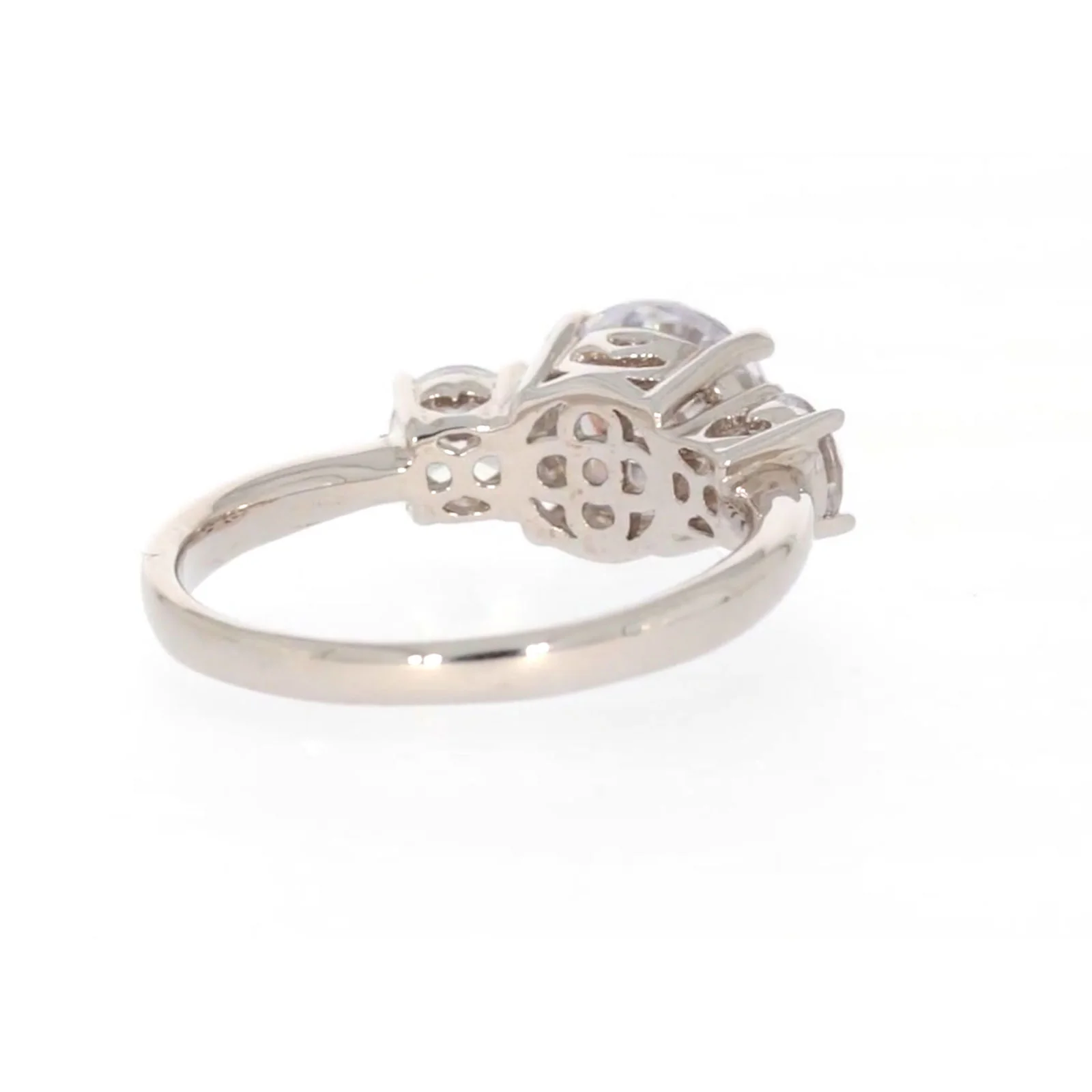 Sterling Silver Cubic Zirconia Trilogy Ring - Image 44