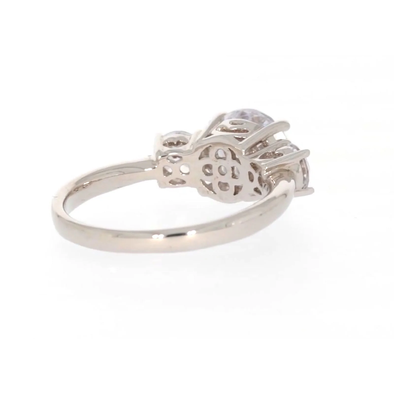 Sterling Silver Cubic Zirconia Trilogy Ring - Image 45