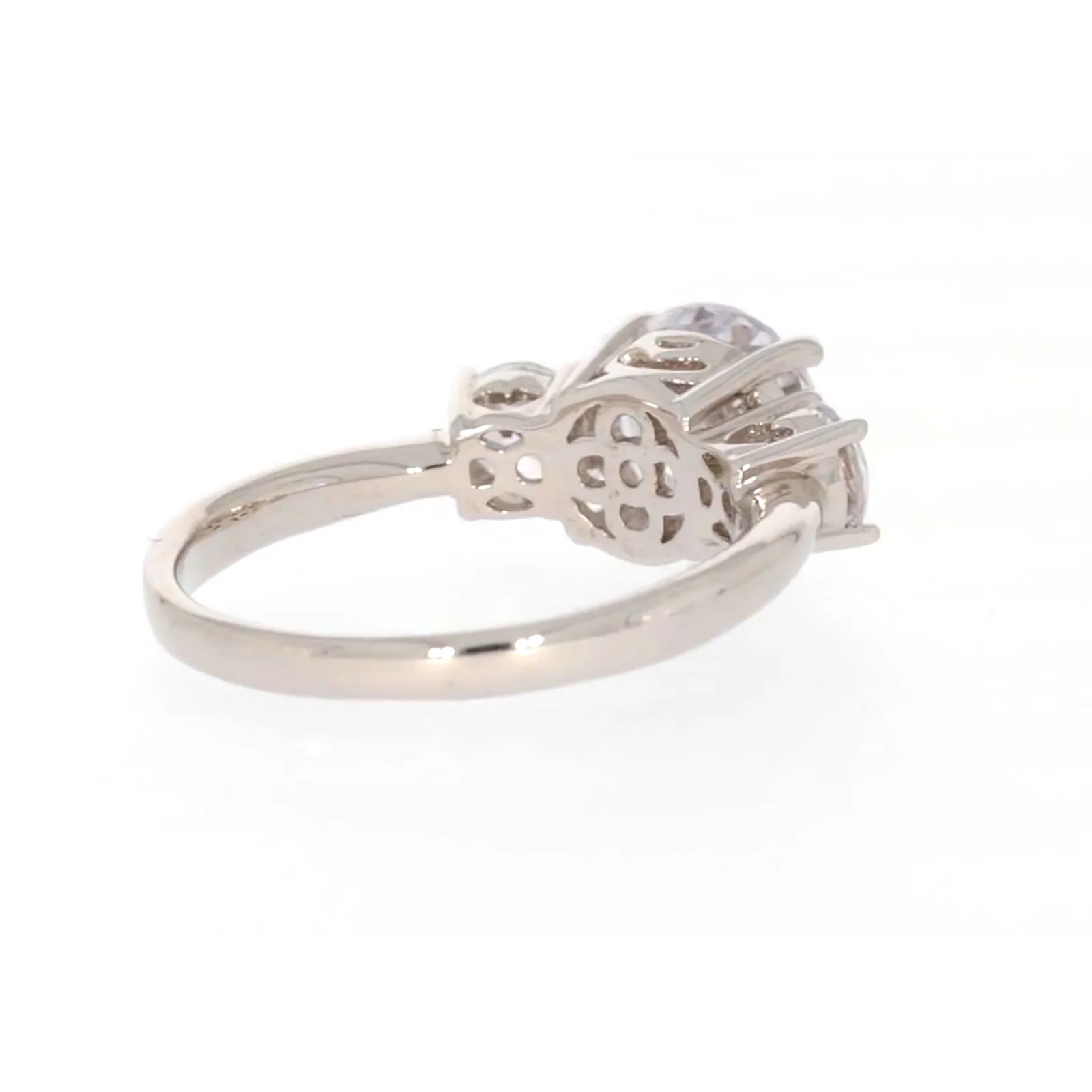 Sterling Silver Cubic Zirconia Trilogy Ring - Image 46