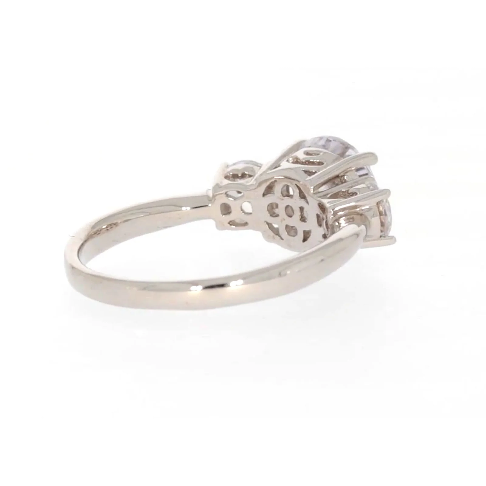 Sterling Silver Cubic Zirconia Trilogy Ring - Image 47