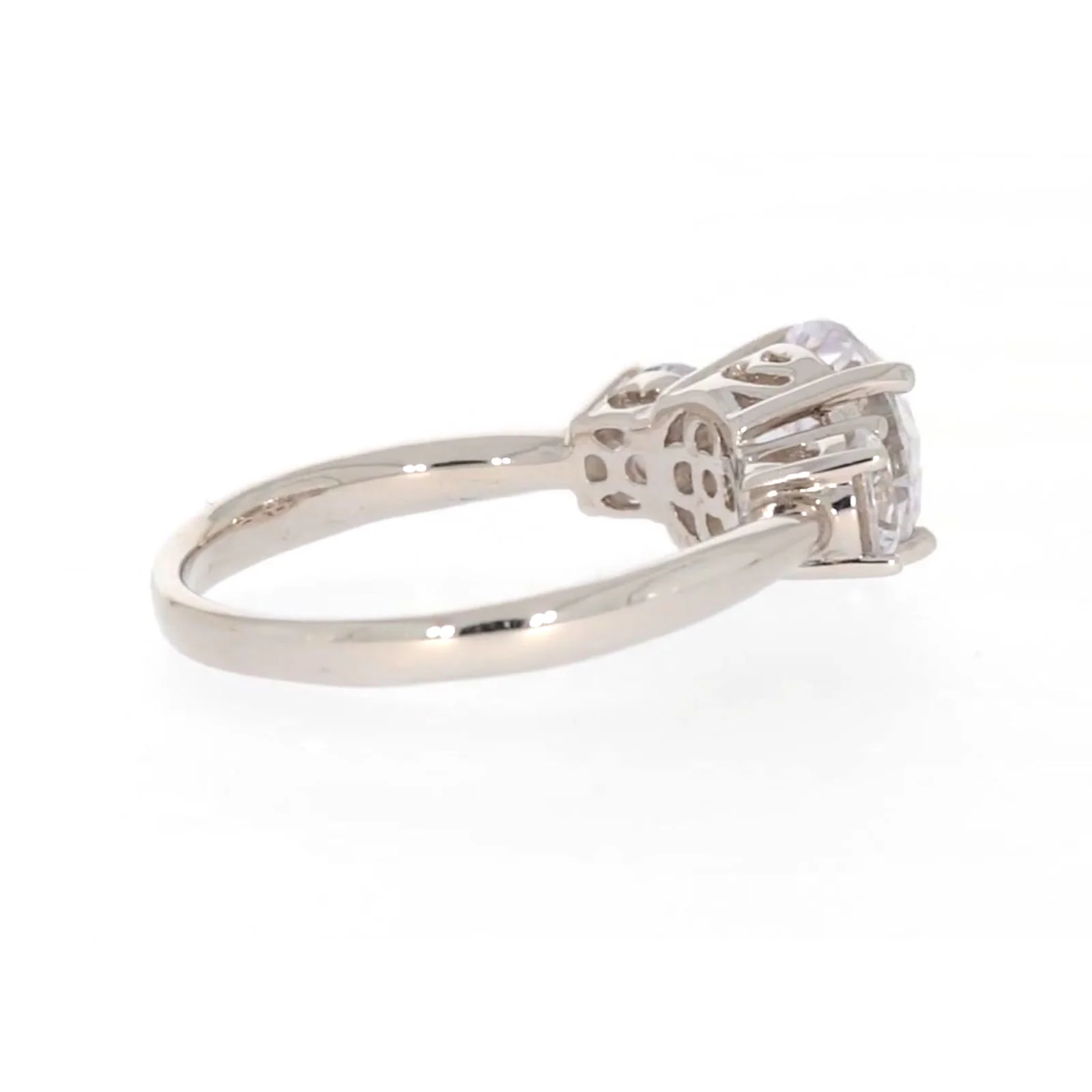 Sterling Silver Cubic Zirconia Trilogy Ring - Image 51