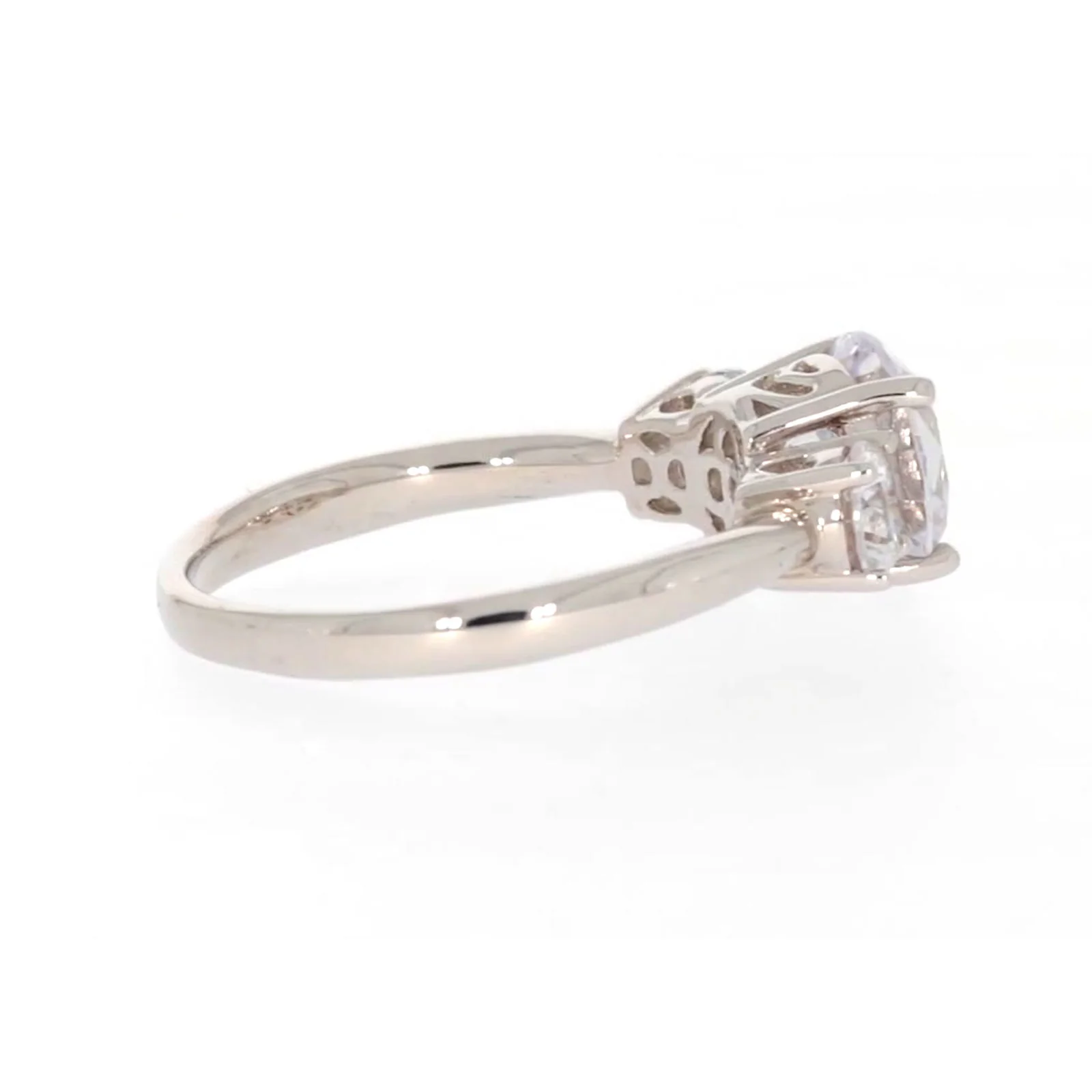 Sterling Silver Cubic Zirconia Trilogy Ring - Image 53