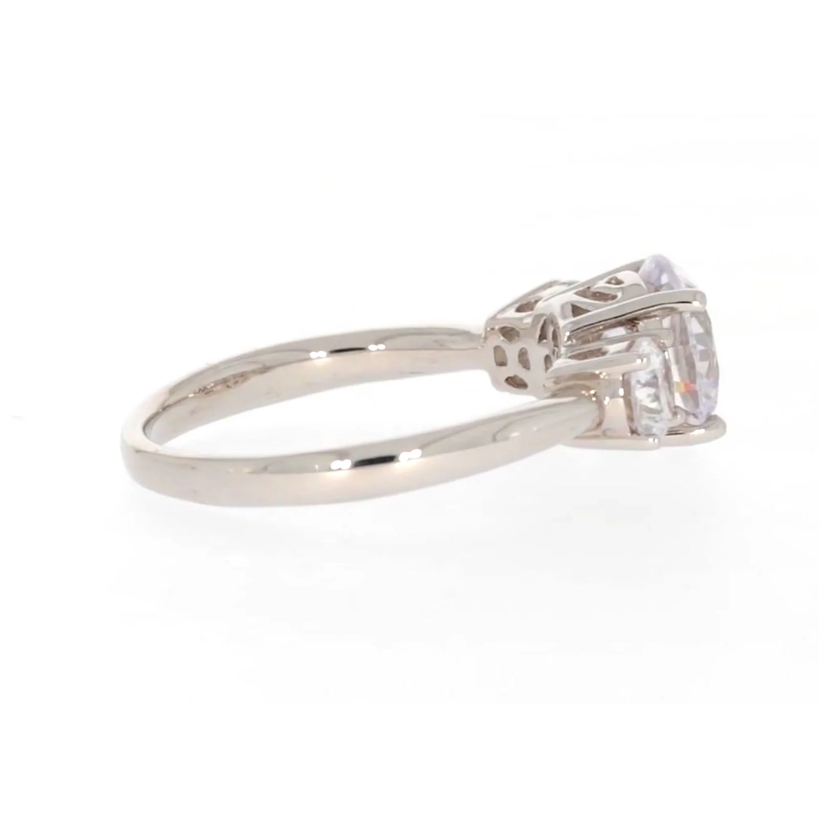 Sterling Silver Cubic Zirconia Trilogy Ring - Image 54