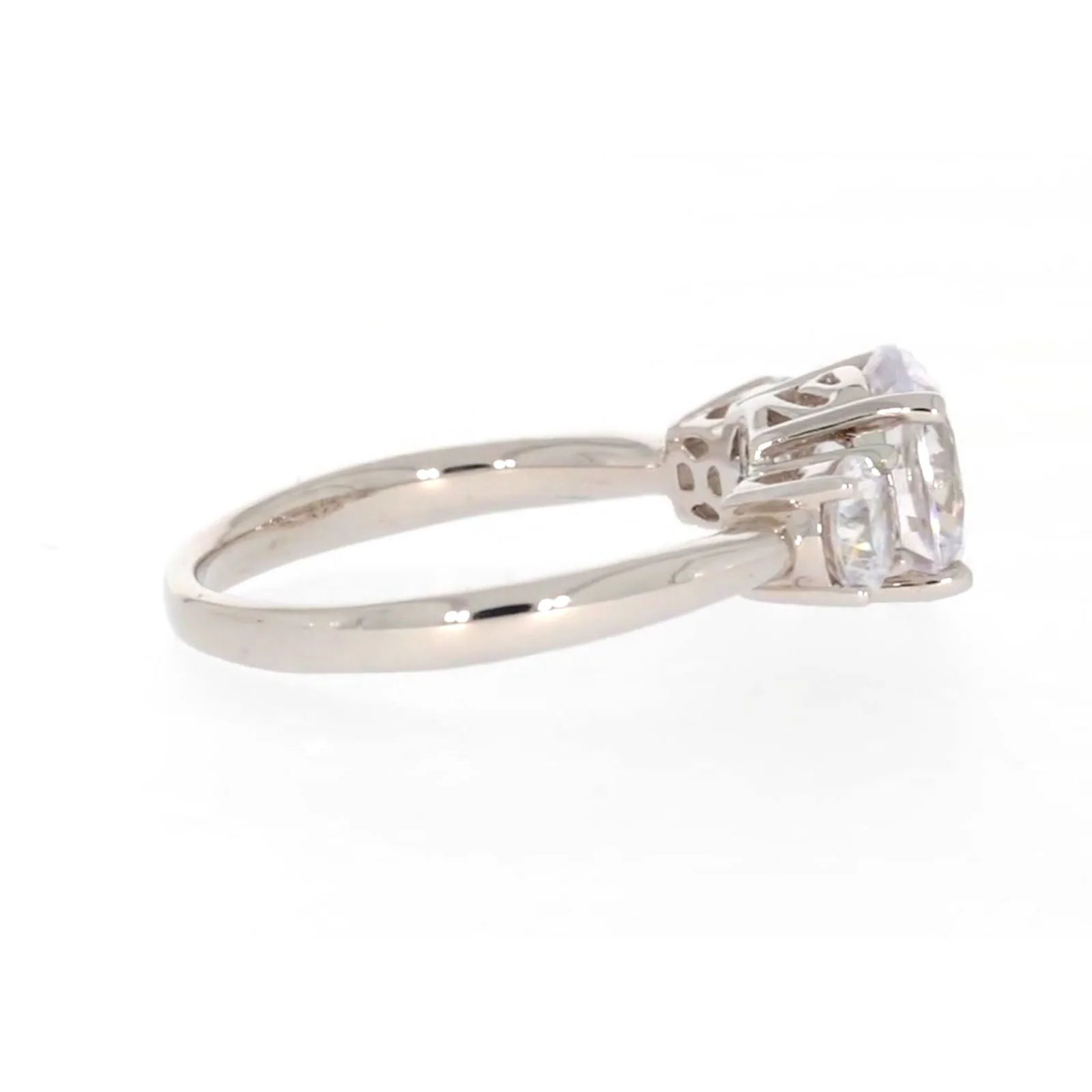 Sterling Silver Cubic Zirconia Trilogy Ring - Image 55