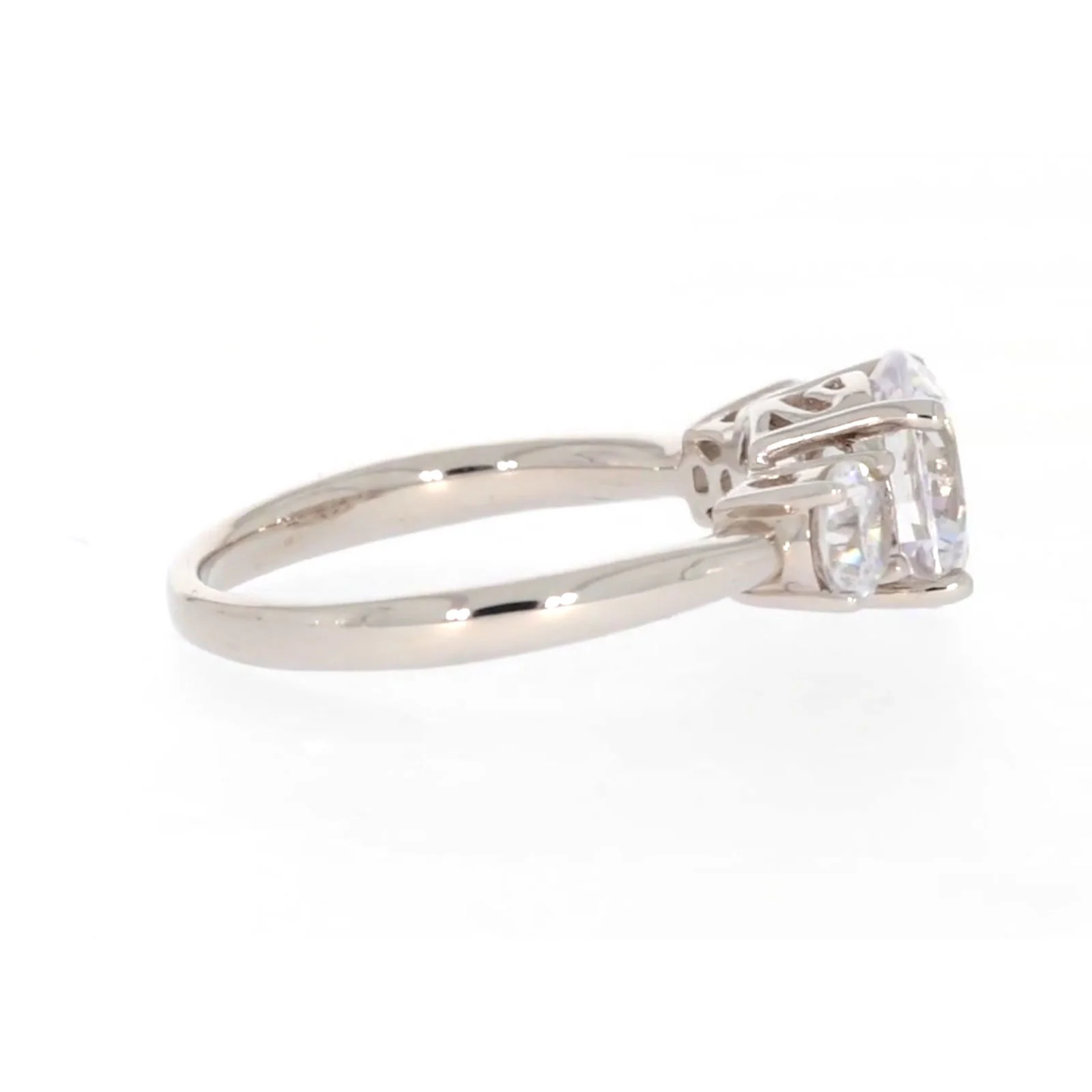 Sterling Silver Cubic Zirconia Trilogy Ring - Image 56