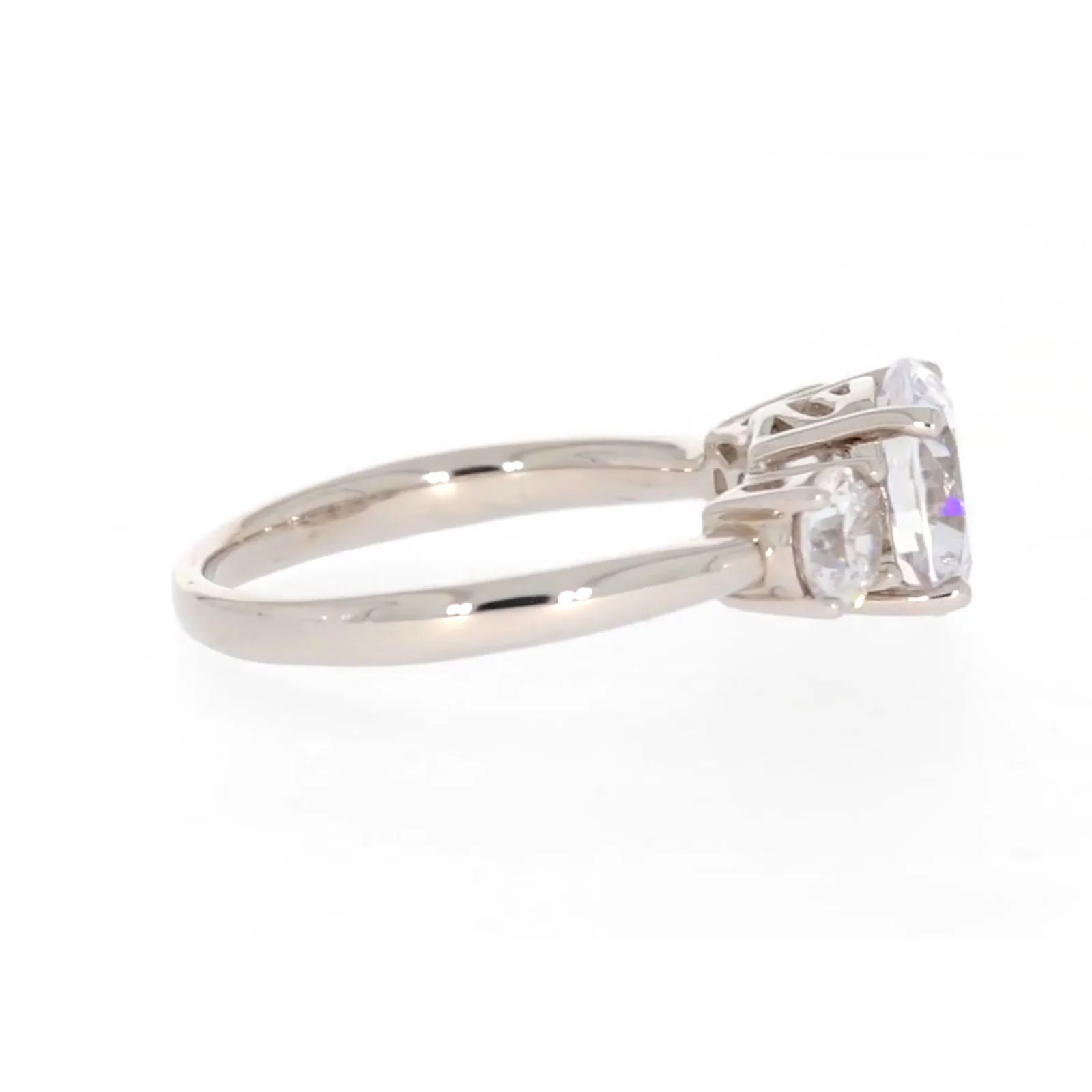 Sterling Silver Cubic Zirconia Trilogy Ring - Image 57