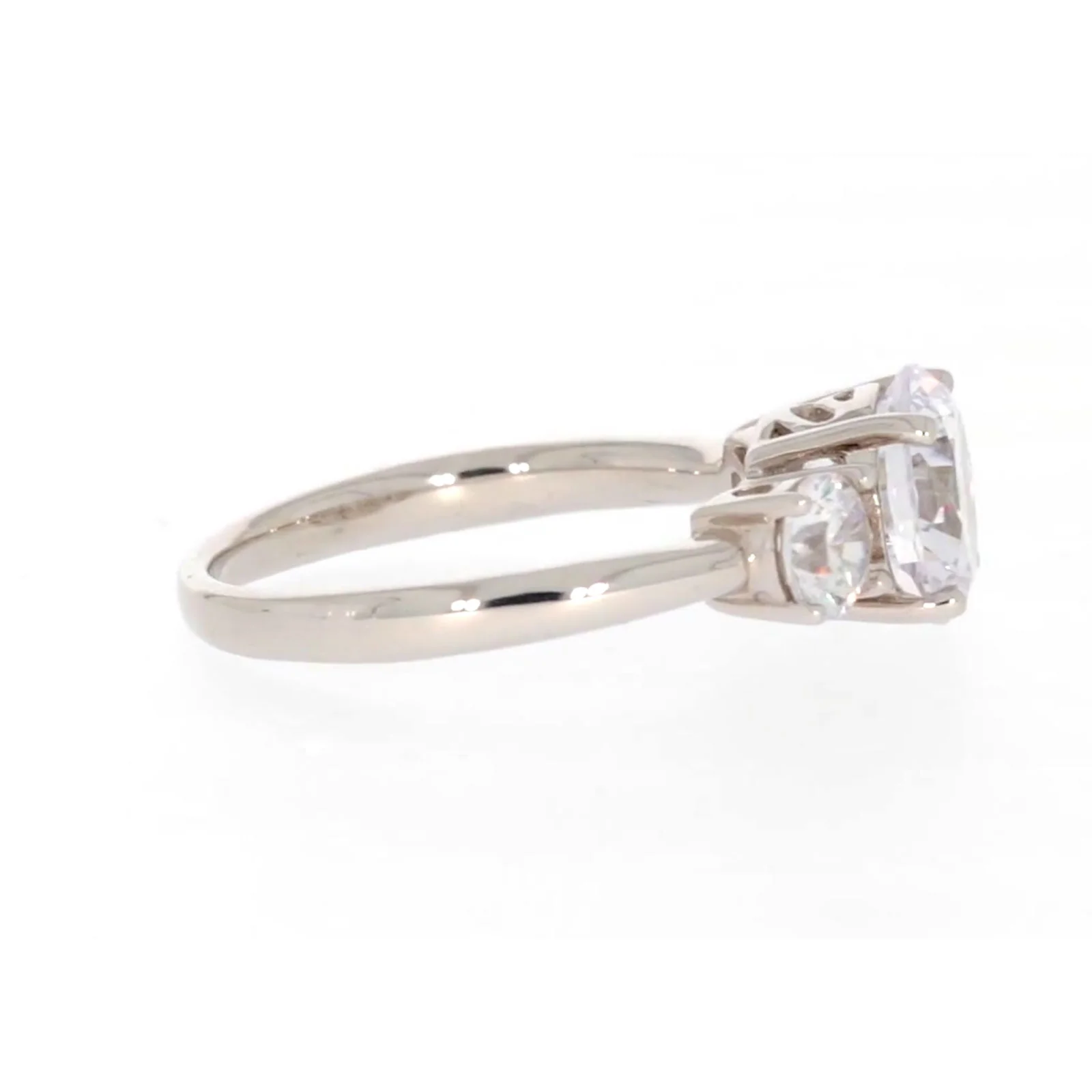 Sterling Silver Cubic Zirconia Trilogy Ring - Image 58