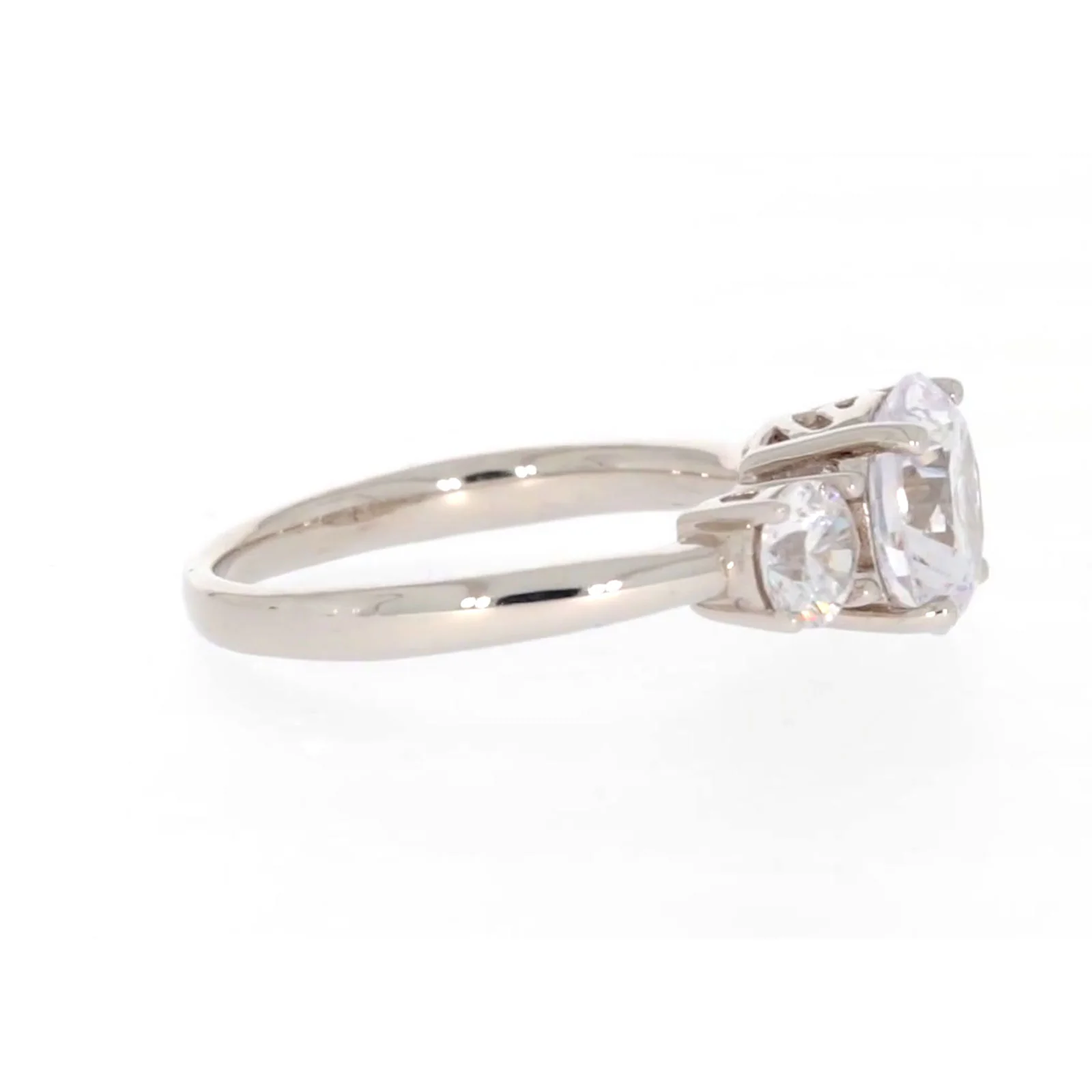 Sterling Silver Cubic Zirconia Trilogy Ring - Image 59