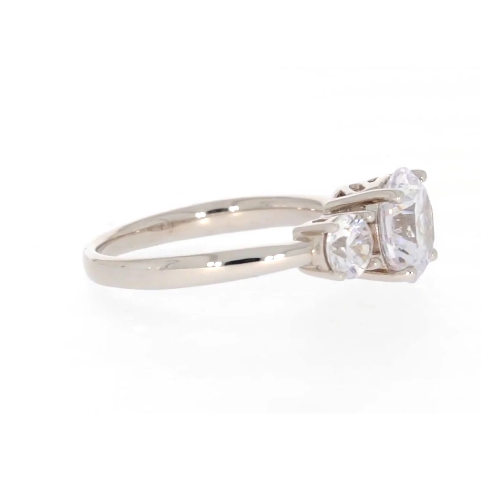 Sterling Silver Cubic Zirconia Trilogy Ring - Image 60
