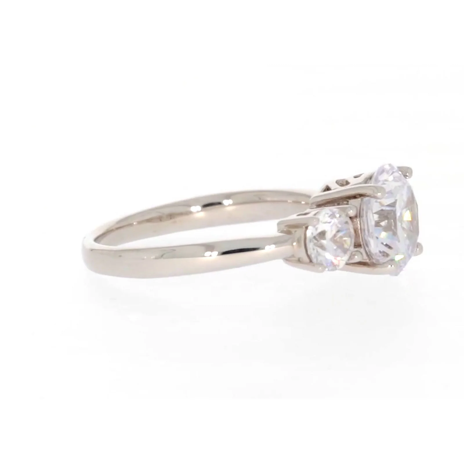 Sterling Silver Cubic Zirconia Trilogy Ring - Image 61
